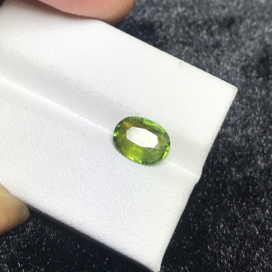 2 Carats Oval Cut Olive Green Tourmaline Faceted