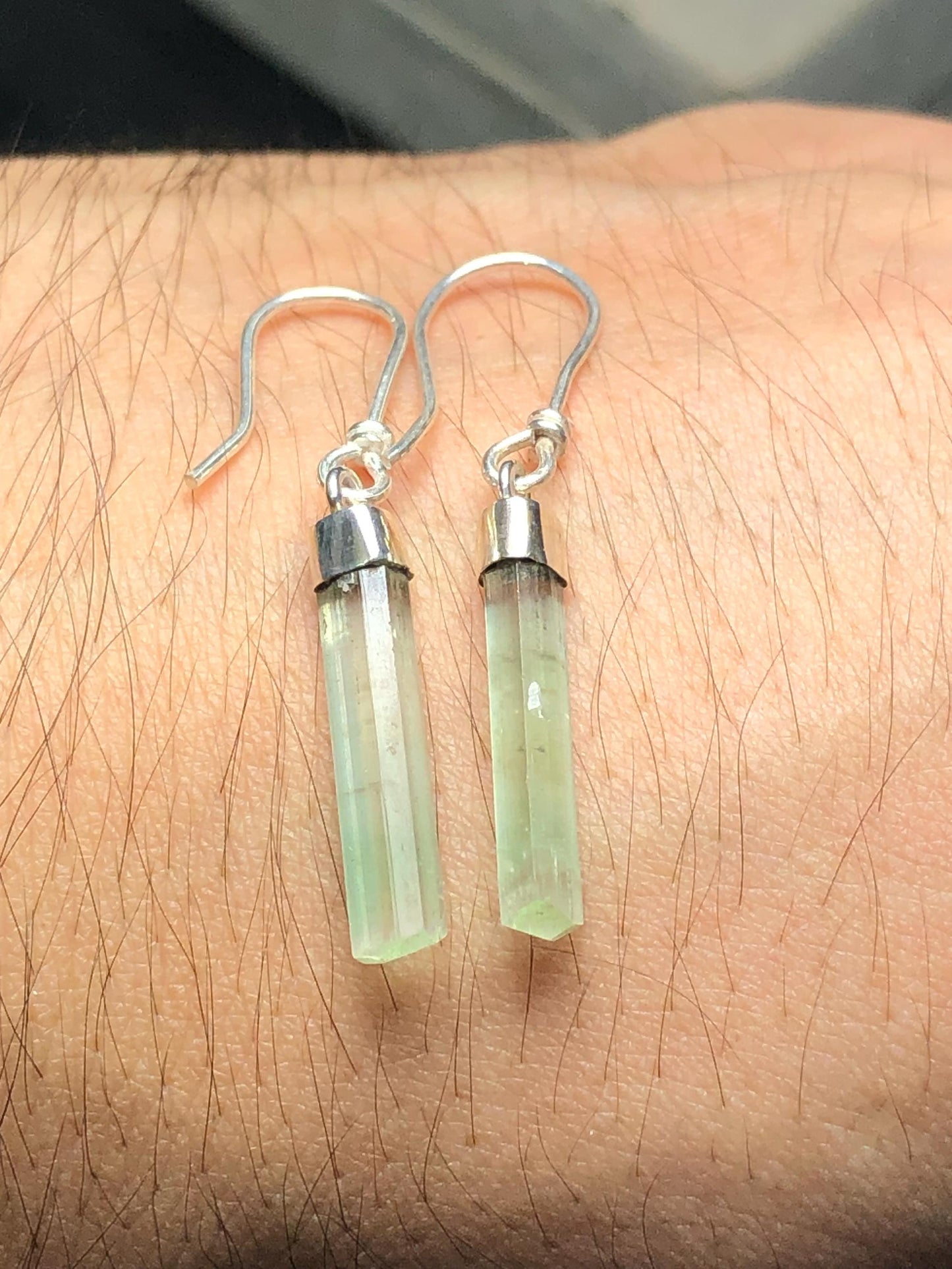 8.30 CTs pure 925 silver tourmaline earrings