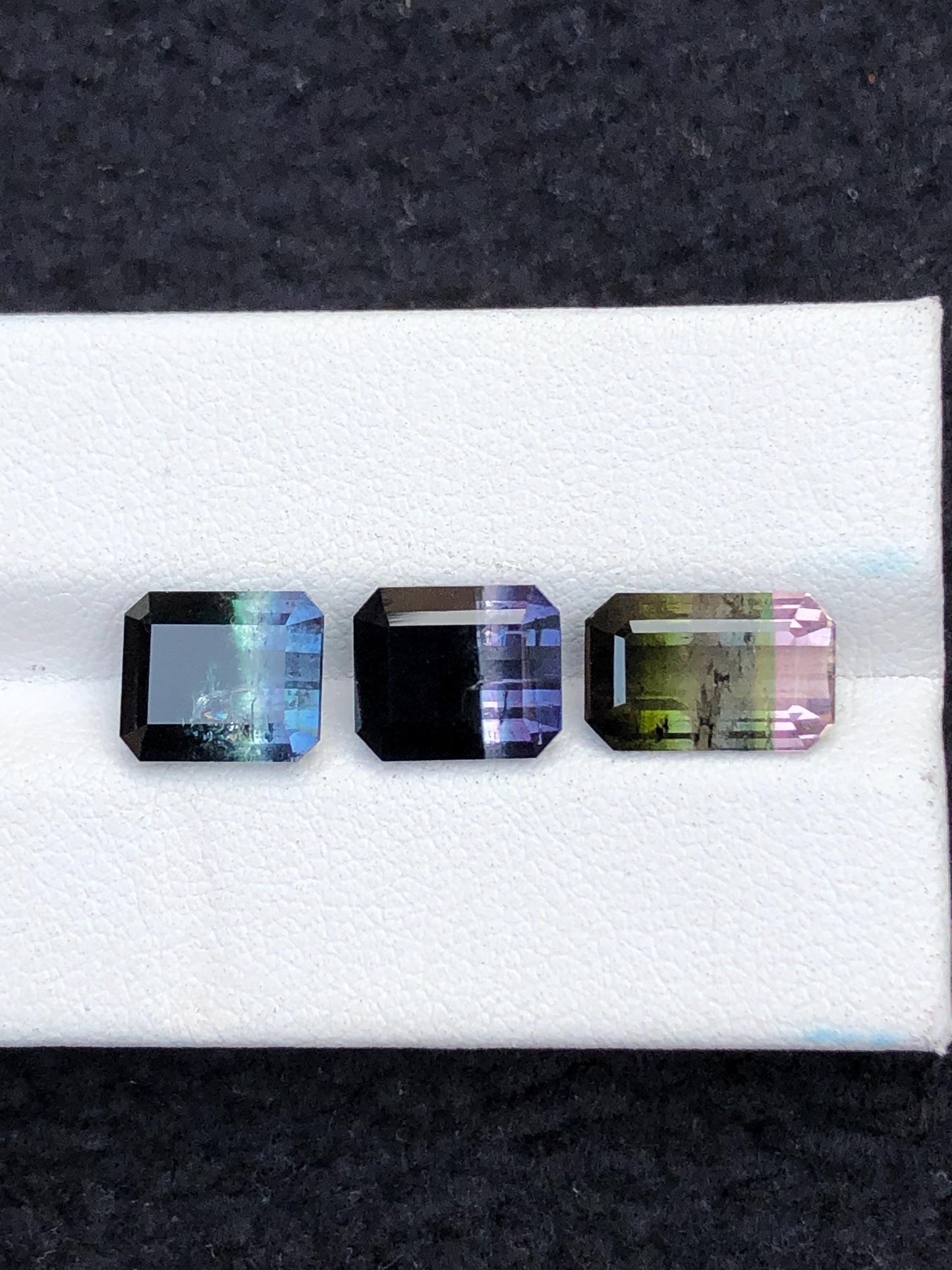10.85 CTs unique bi colour & tri colour tourmaline faceted