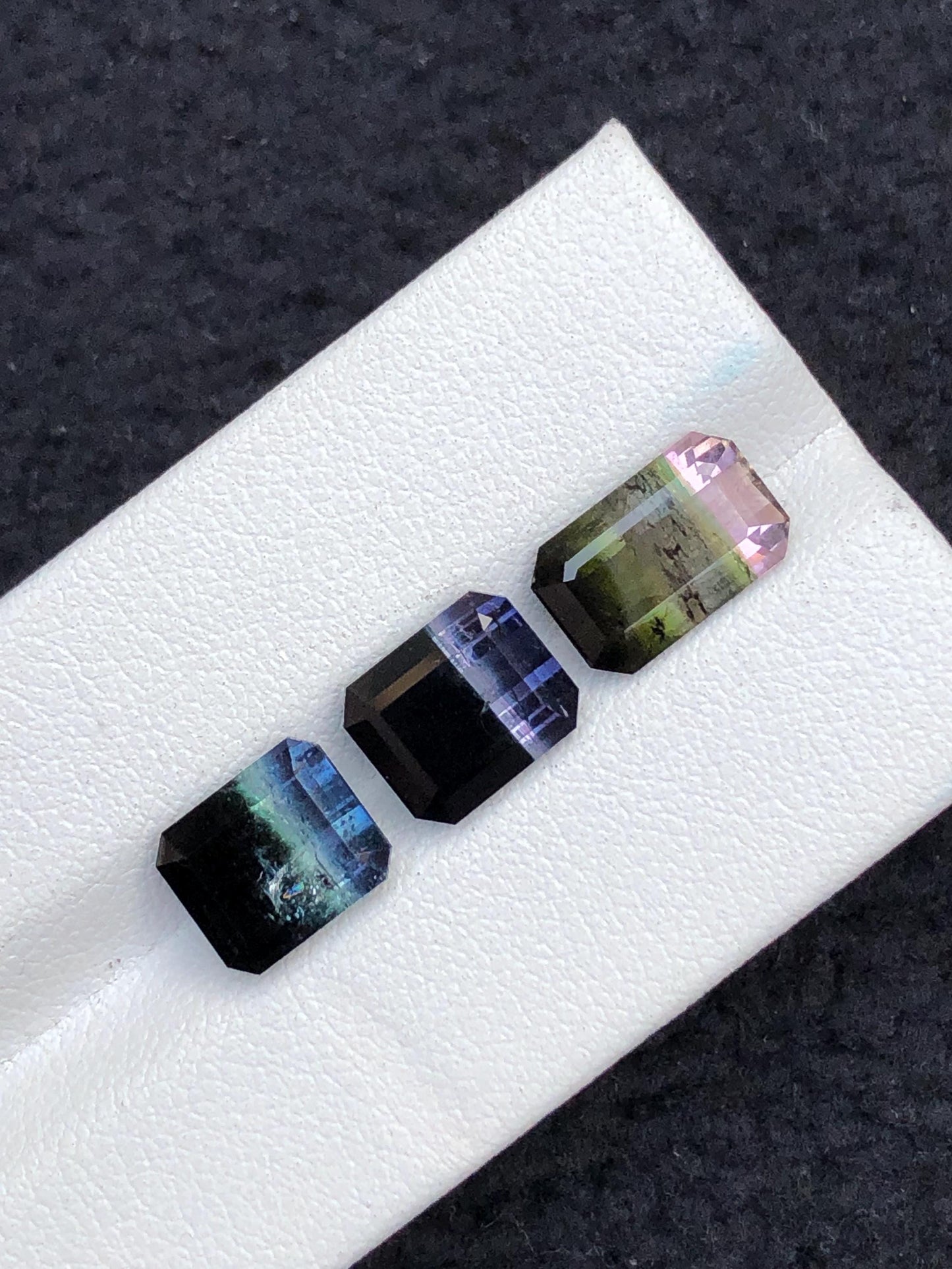 10.85 CTs unique bi colour & tri colour tourmaline faceted