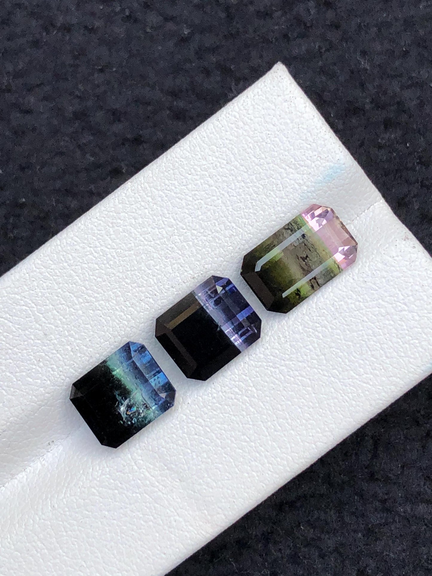 10.85 CTs unique bi colour & tri colour tourmaline faceted