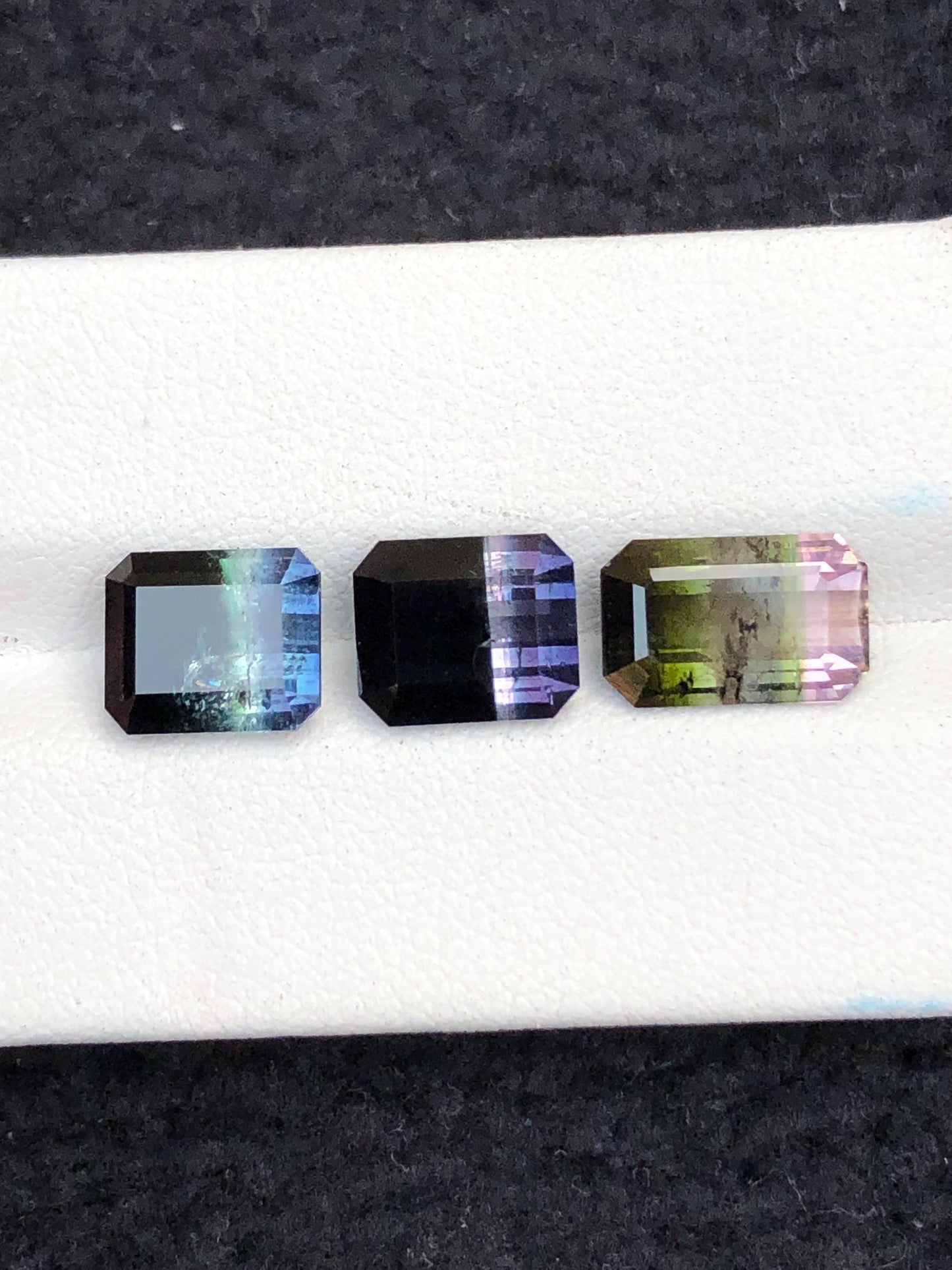 10.85 CTs unique bi colour & tri colour tourmaline faceted
