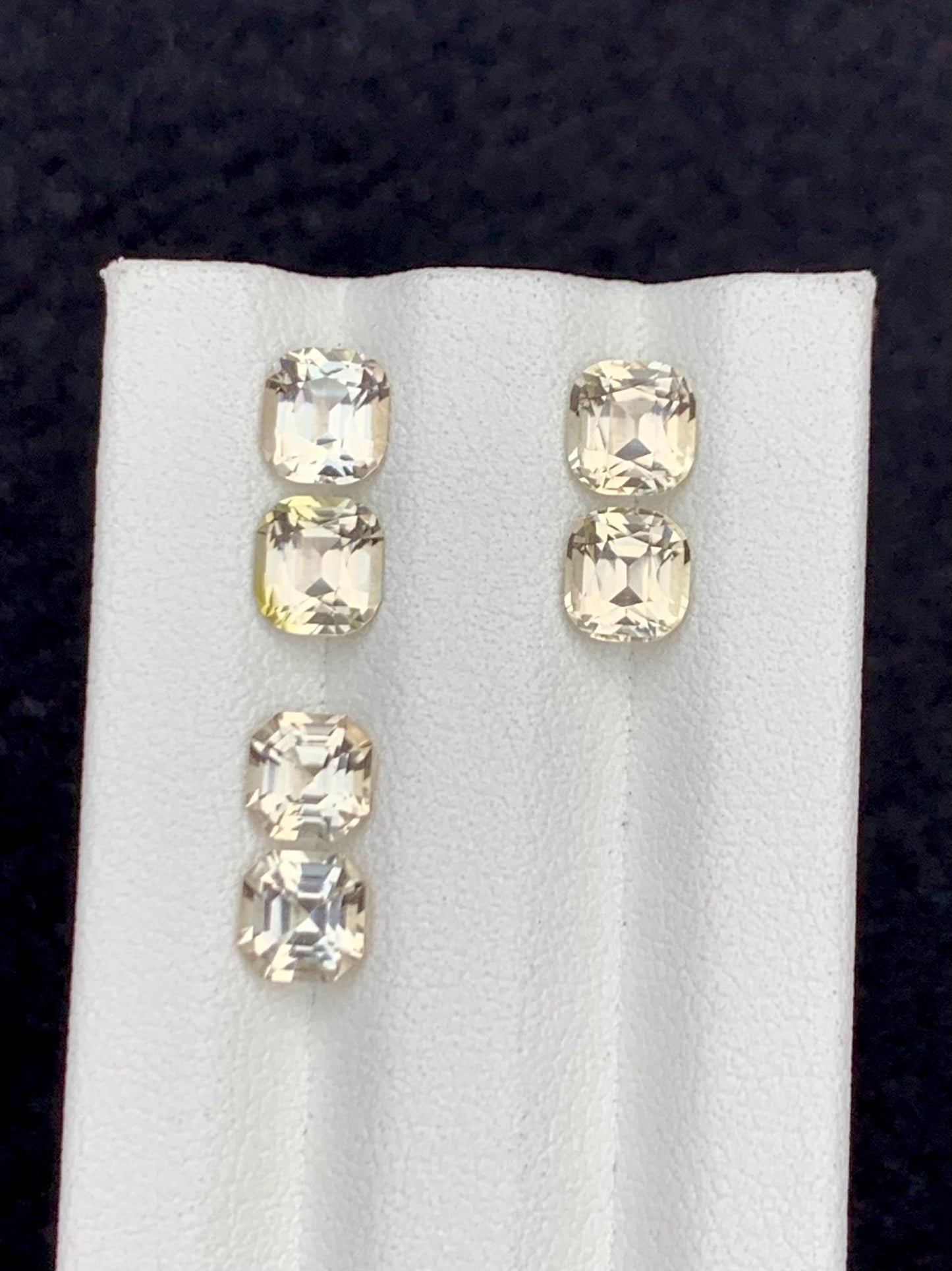 5 CTs yellow tourmaline pairs faceted natural