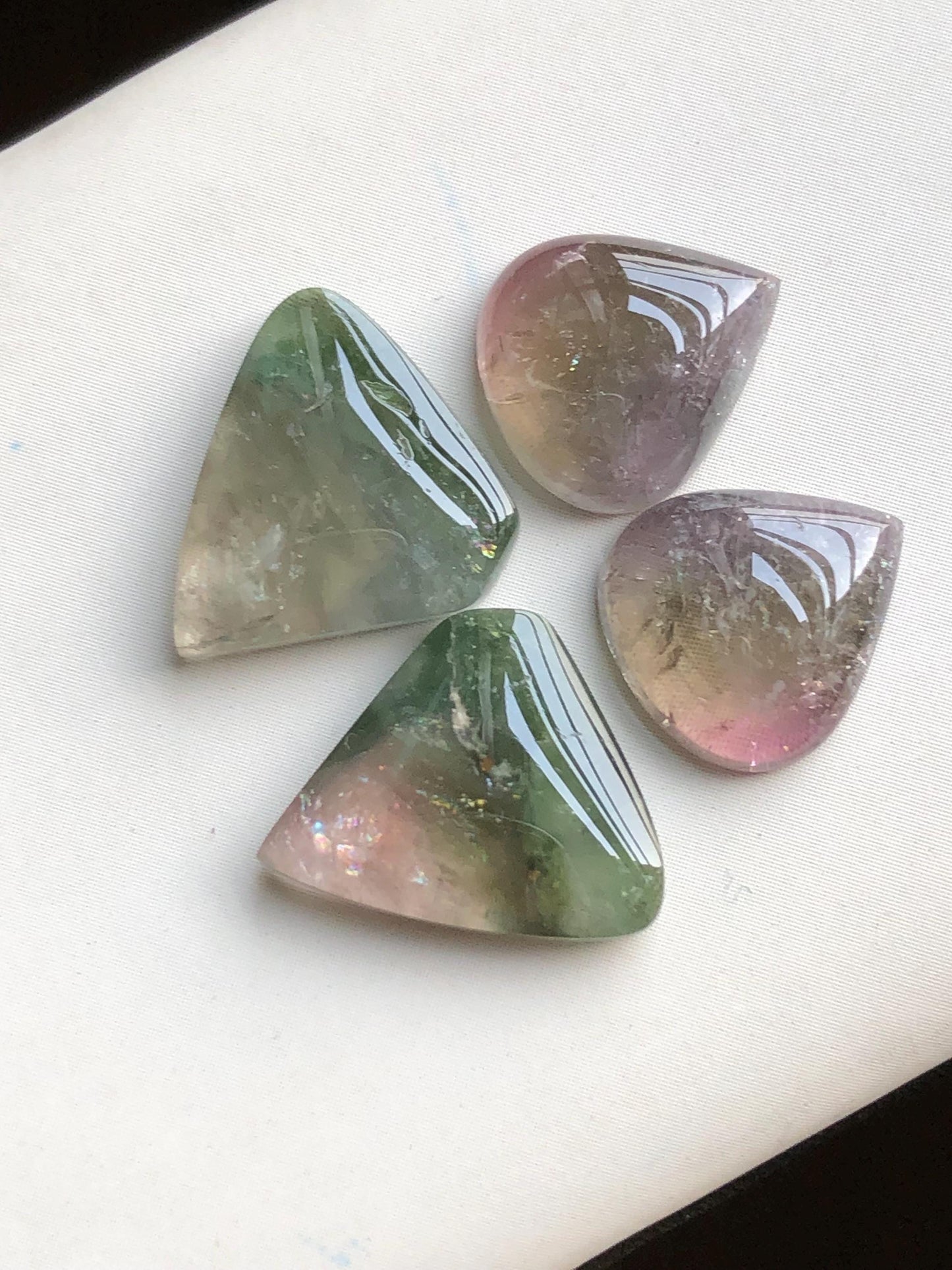18 carats very beautiful natural tourmaline pairs smaller pair:11.5mm longer pair14mm