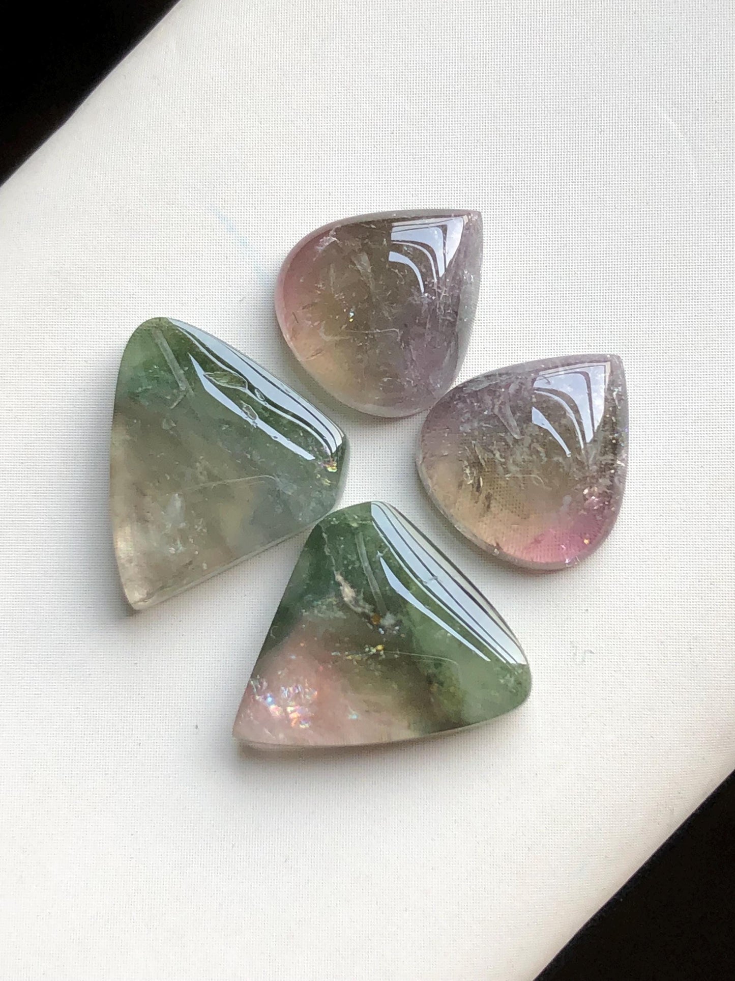 18 carats very beautiful natural tourmaline pairs smaller pair:11.5mm longer pair14mm