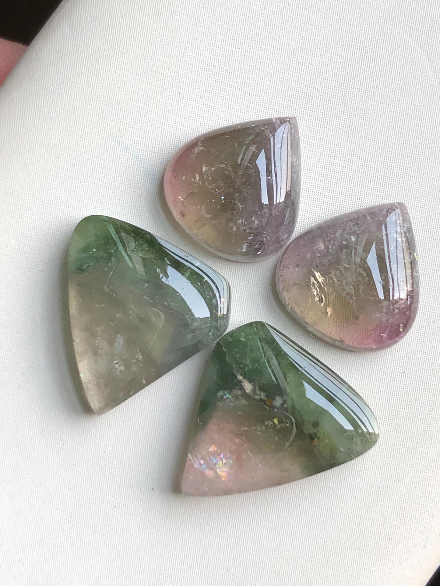 18 carats very beautiful natural tourmaline pairs smaller pair:11.5mm longer pair14mm