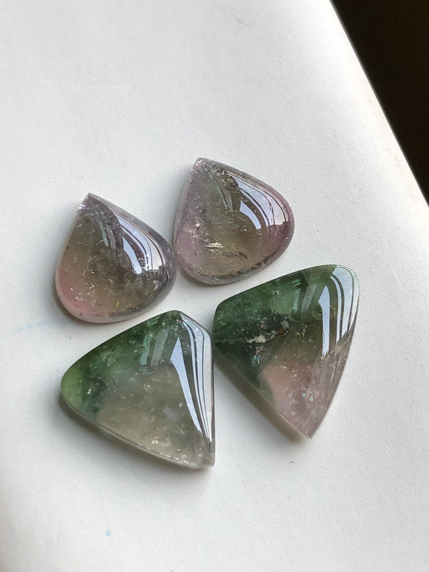 18 carats very beautiful natural tourmaline pairs smaller pair:11.5mm longer pair14mm