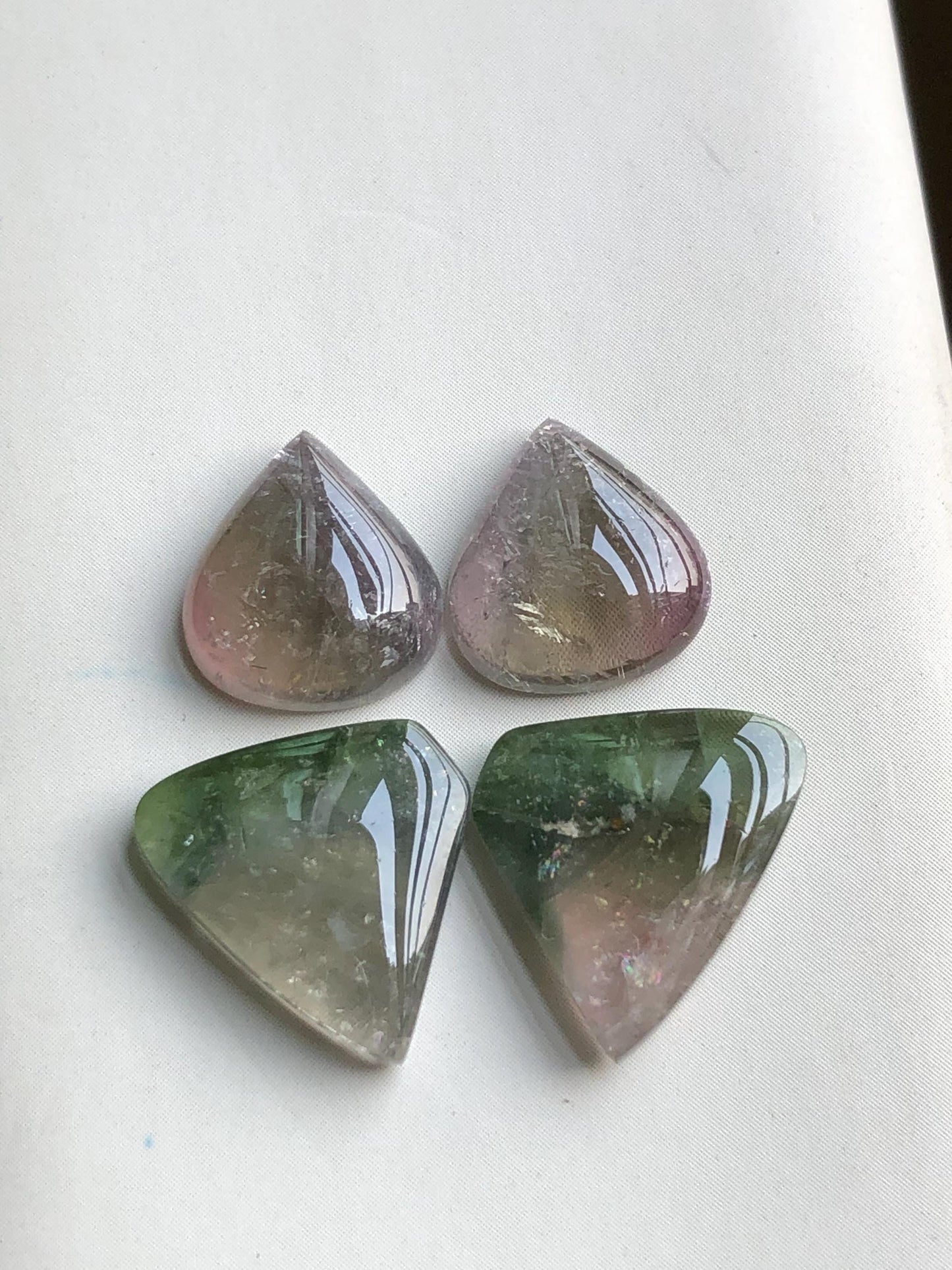 18 carats very beautiful natural tourmaline pairs smaller pair:11.5mm longer pair14mm