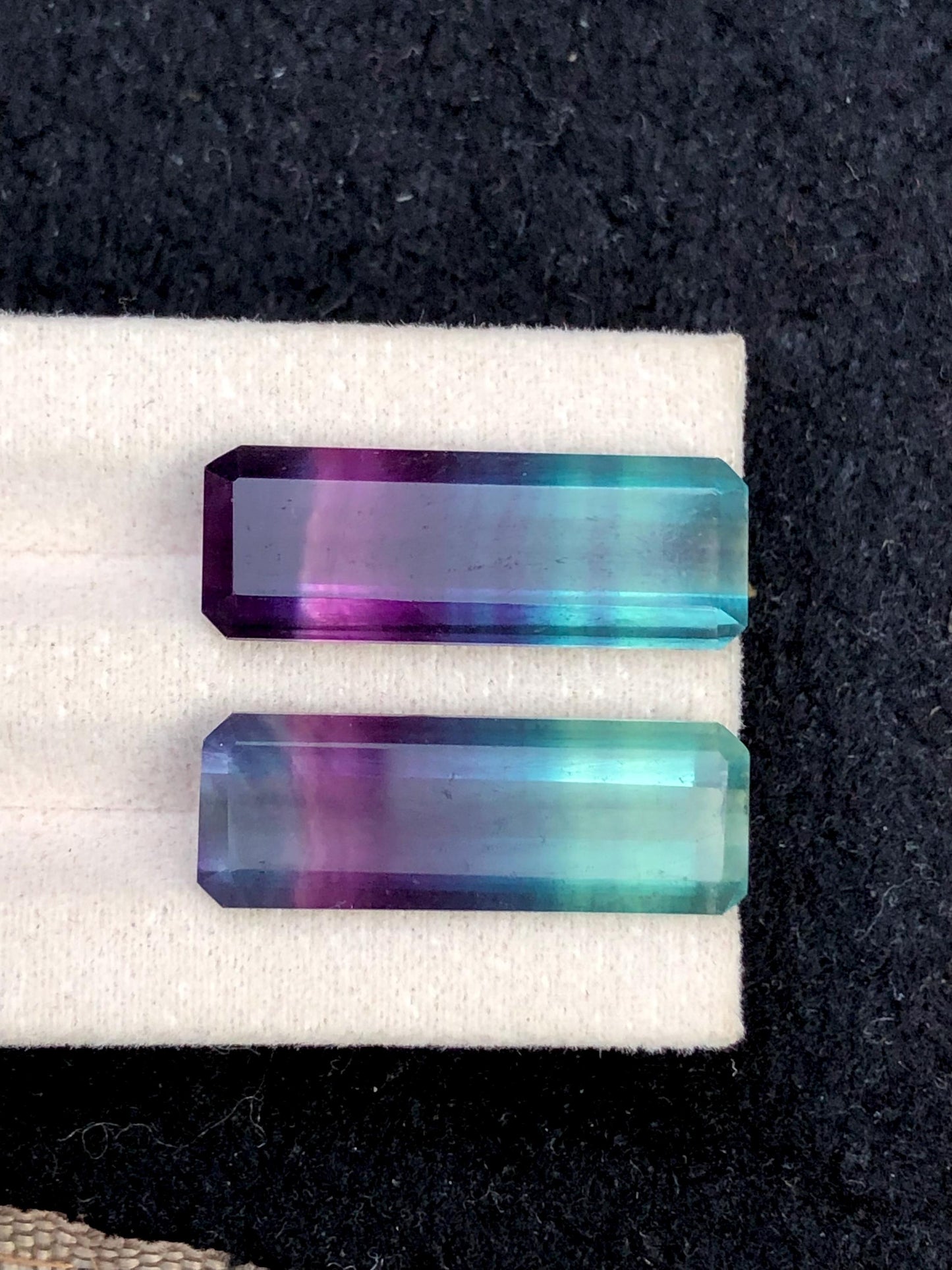 Tri Colour Fluorite Cabochon Pair 30 ct - Healing Crystals for Jewelry