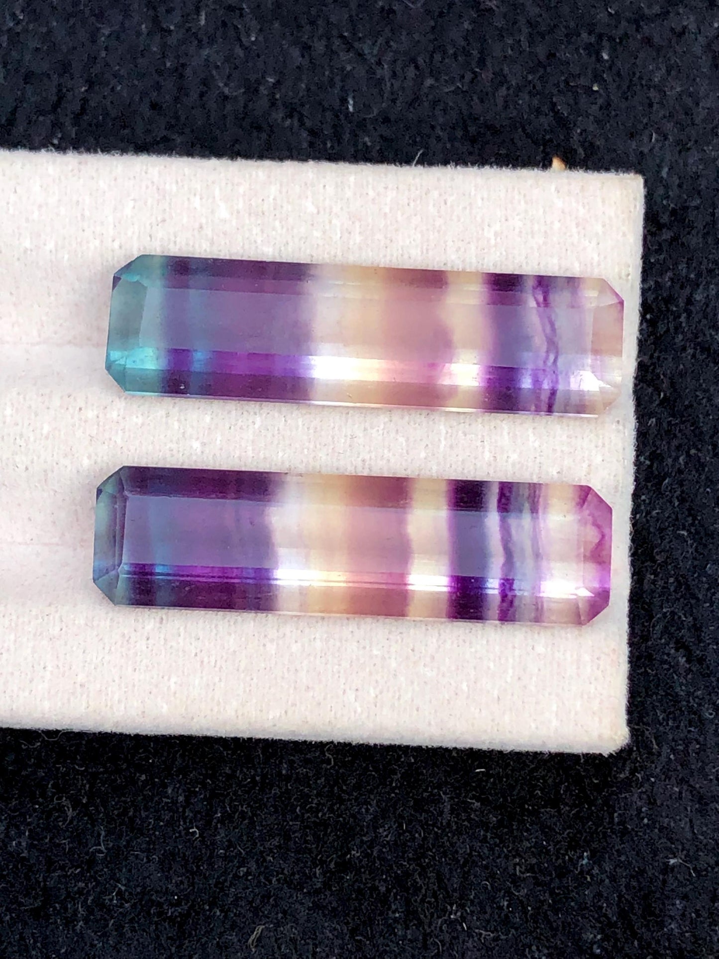 Rainbow Fluorite Cabochon Pair 29.80 ct - Calming Stones for Designers