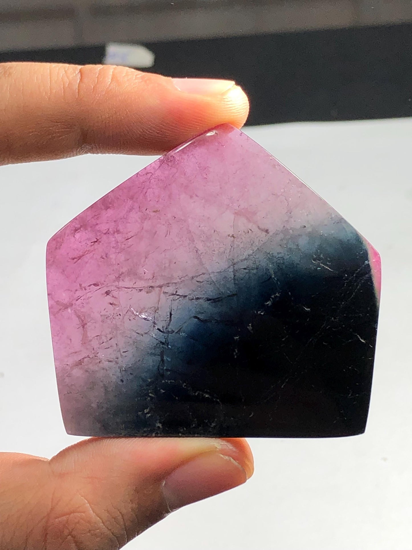 Tri Colour Tourmaline Cabochon 138 ct - Flat Back Set for Artistic Pieces