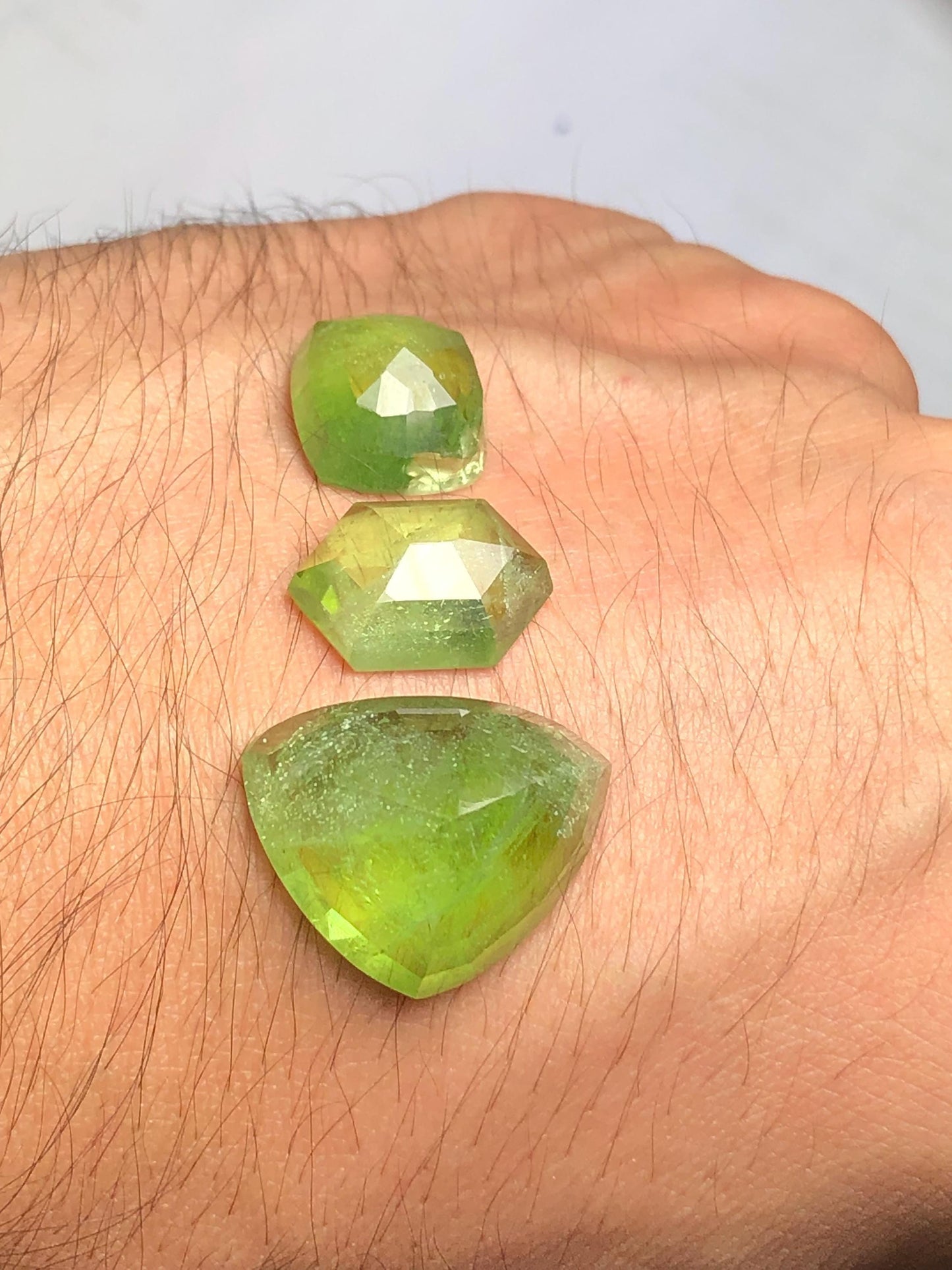 Peridot Rose Cut Lot 39 ct - Skardu Origin Flat Back Stones for Jewelry