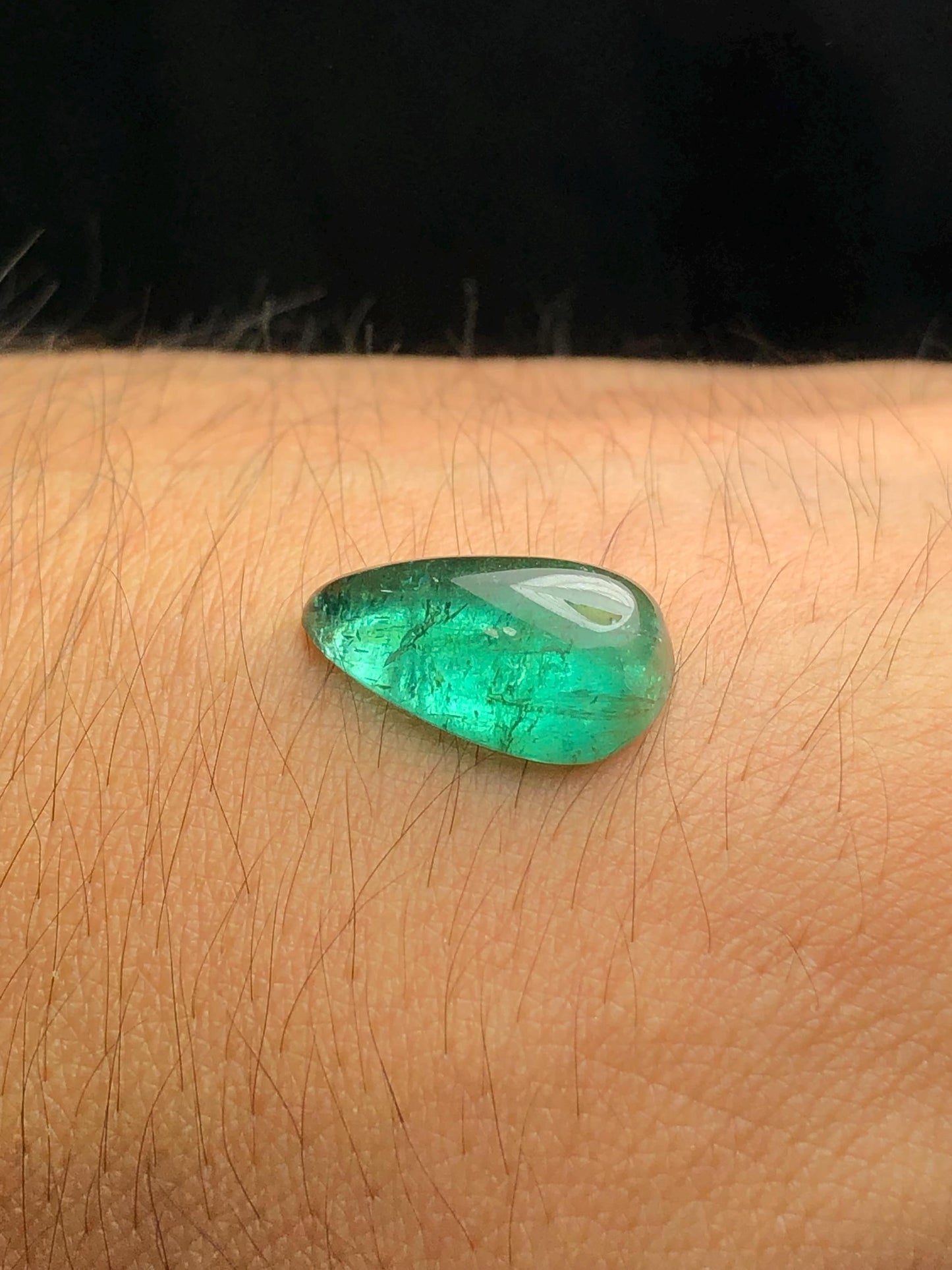 Bluish Green Tourmaline Cabochon 5.90 ct - Natural Afghan Gem for Ring Design