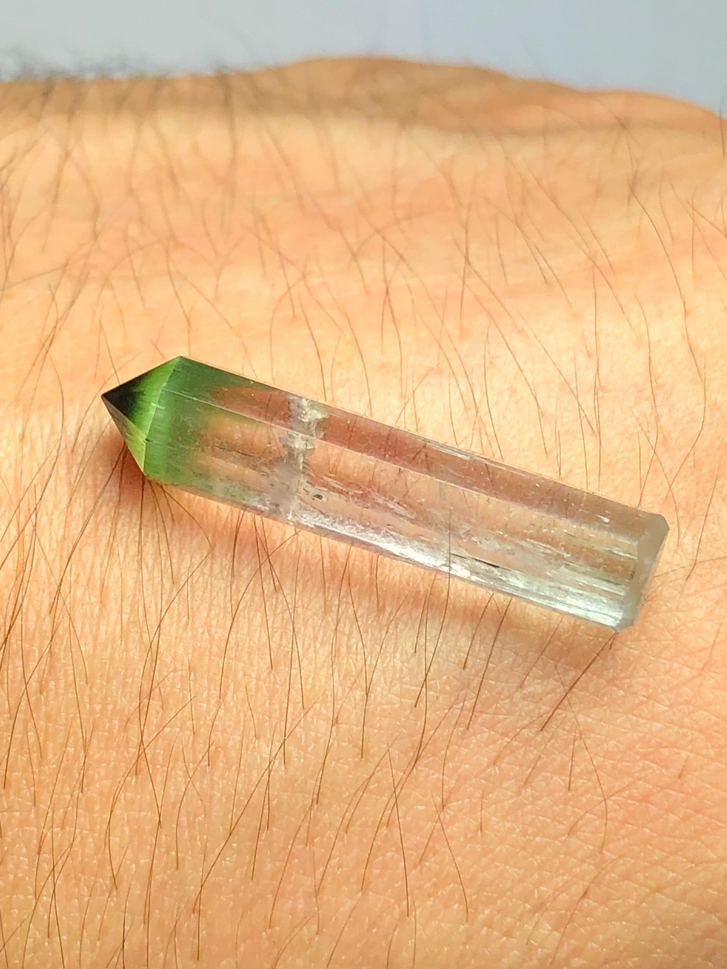 Bi Colour Tourmaline Crystal Polished 12 ct - Collector Specimen