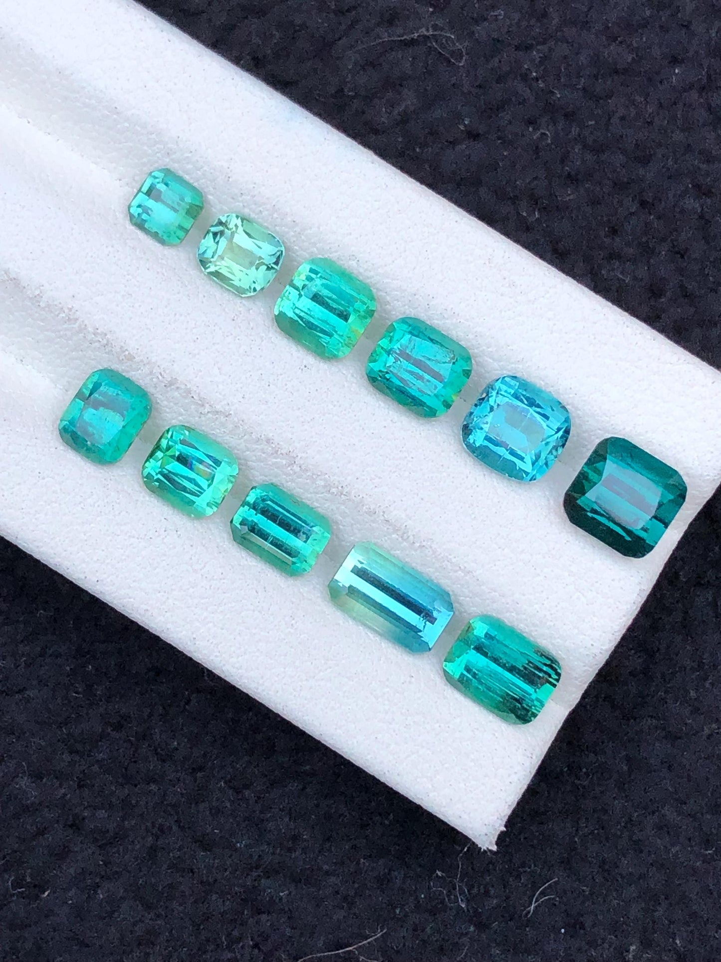 Bluish Green Tourmaline Lot Faceted 11.55 ct - Gemstone Parcel for Jewelers