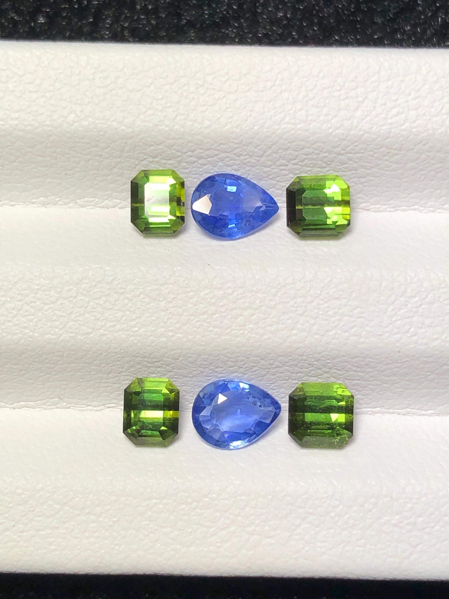 Sapphire & Green Tourmaline Faceted Pair 2.40 ct - Gemstone Pair for Earrings