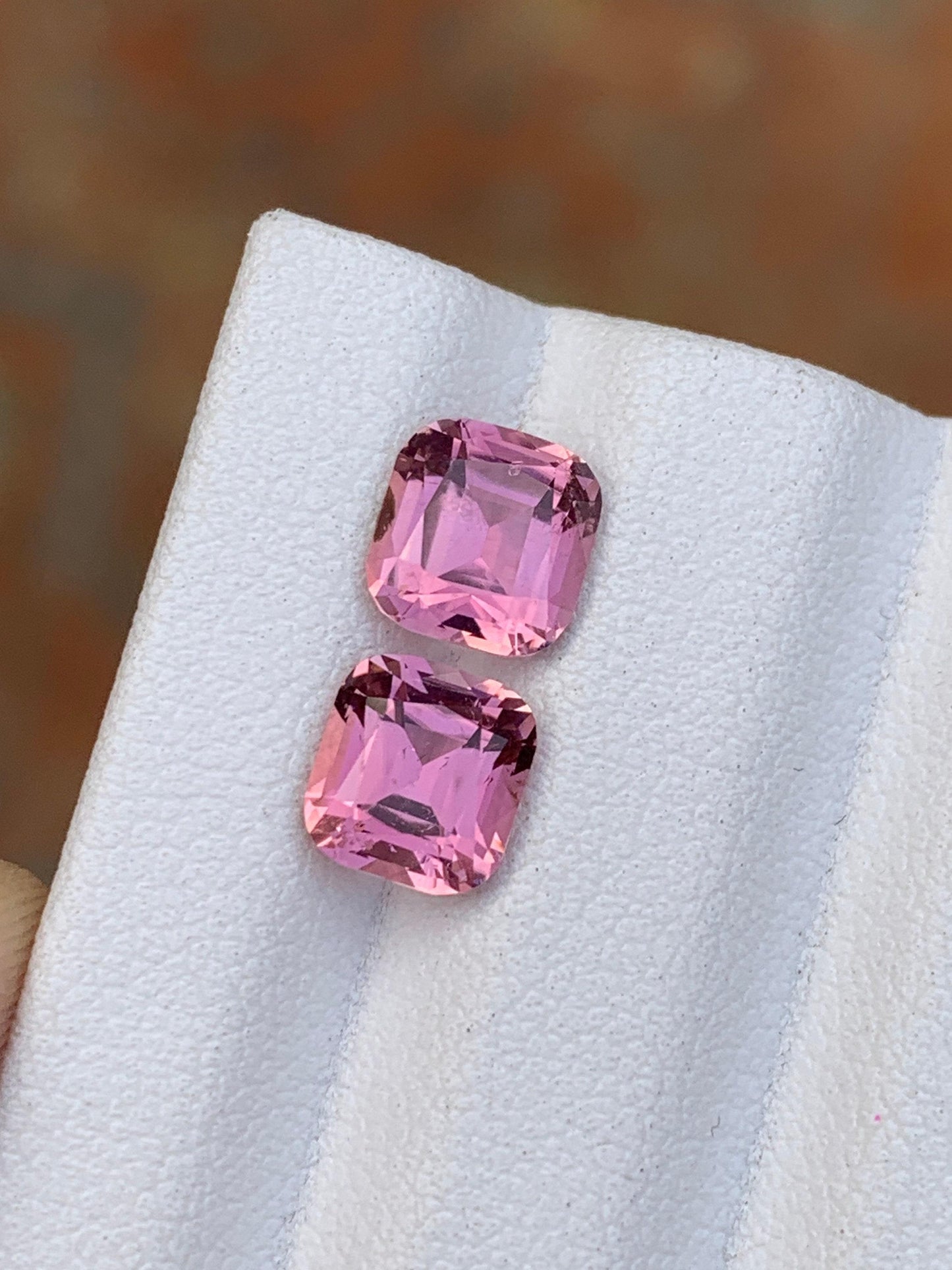 Pink Tourmaline Faceted Pair 2.70 ct - Matching Earrings Stones