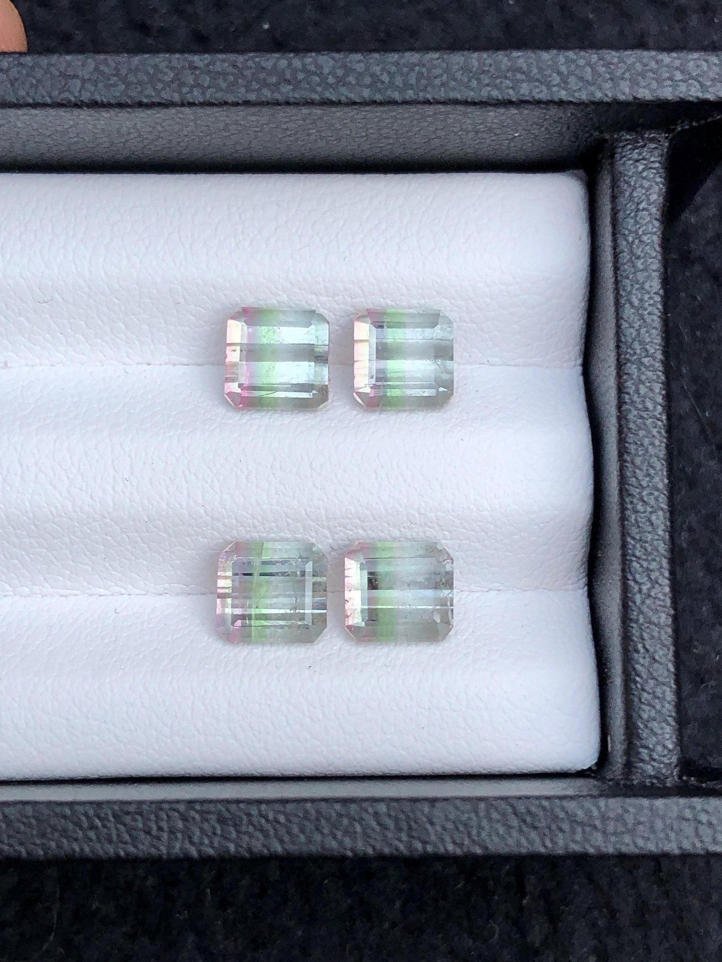 Bi colour Tourmaline Faceted Pair 4.90 ct - Earrings Gemstone Pair