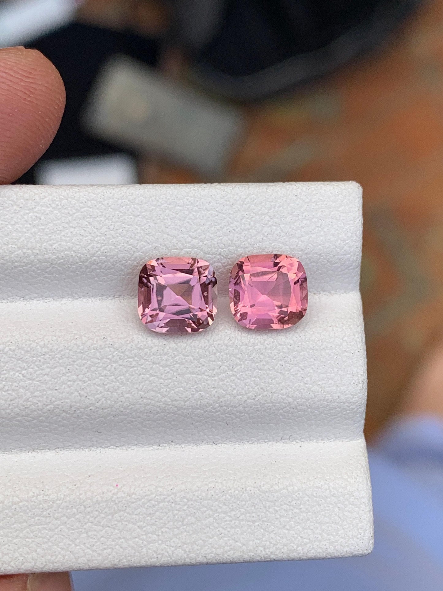 Pink Tourmaline Faceted Pair 2.25 ct - Fine Jewelry Earrings