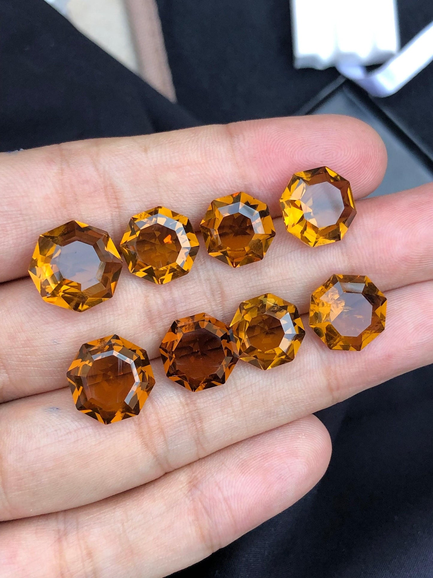 Citrine Faceted Pair 45.80 ct - Earrings Jewelry Stones