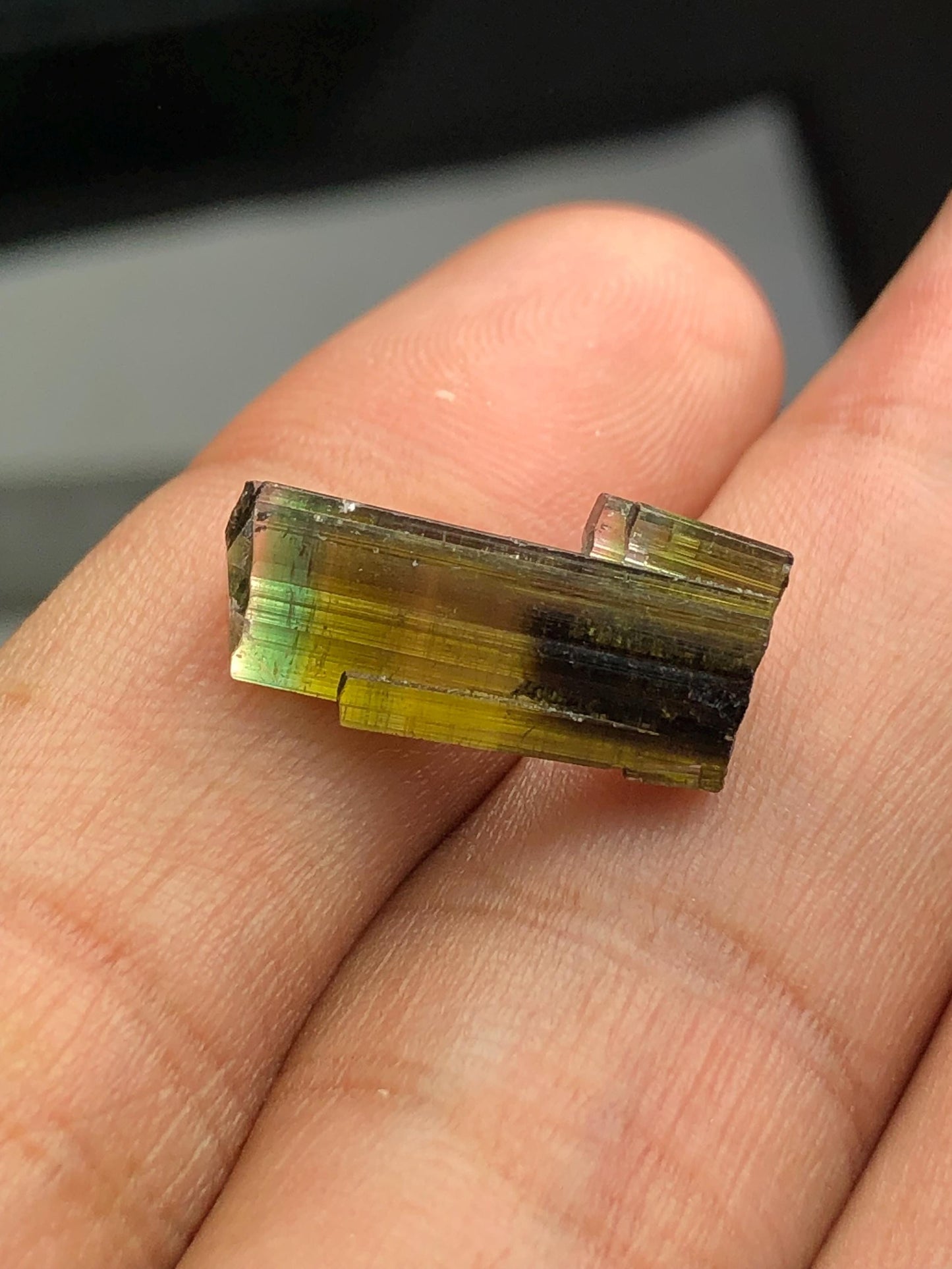 Tri Colour Tourmaline Crystal 8 ct - Collector Mineral Specimen