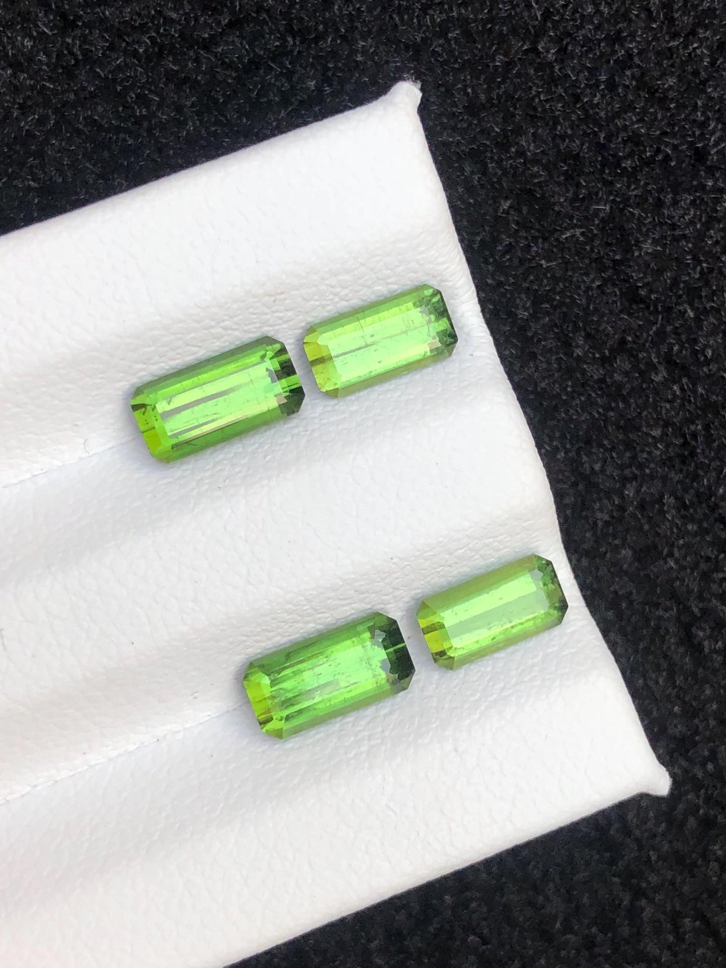 Green Tourmaline Faceted 3 ct - Earrings Matching Pair