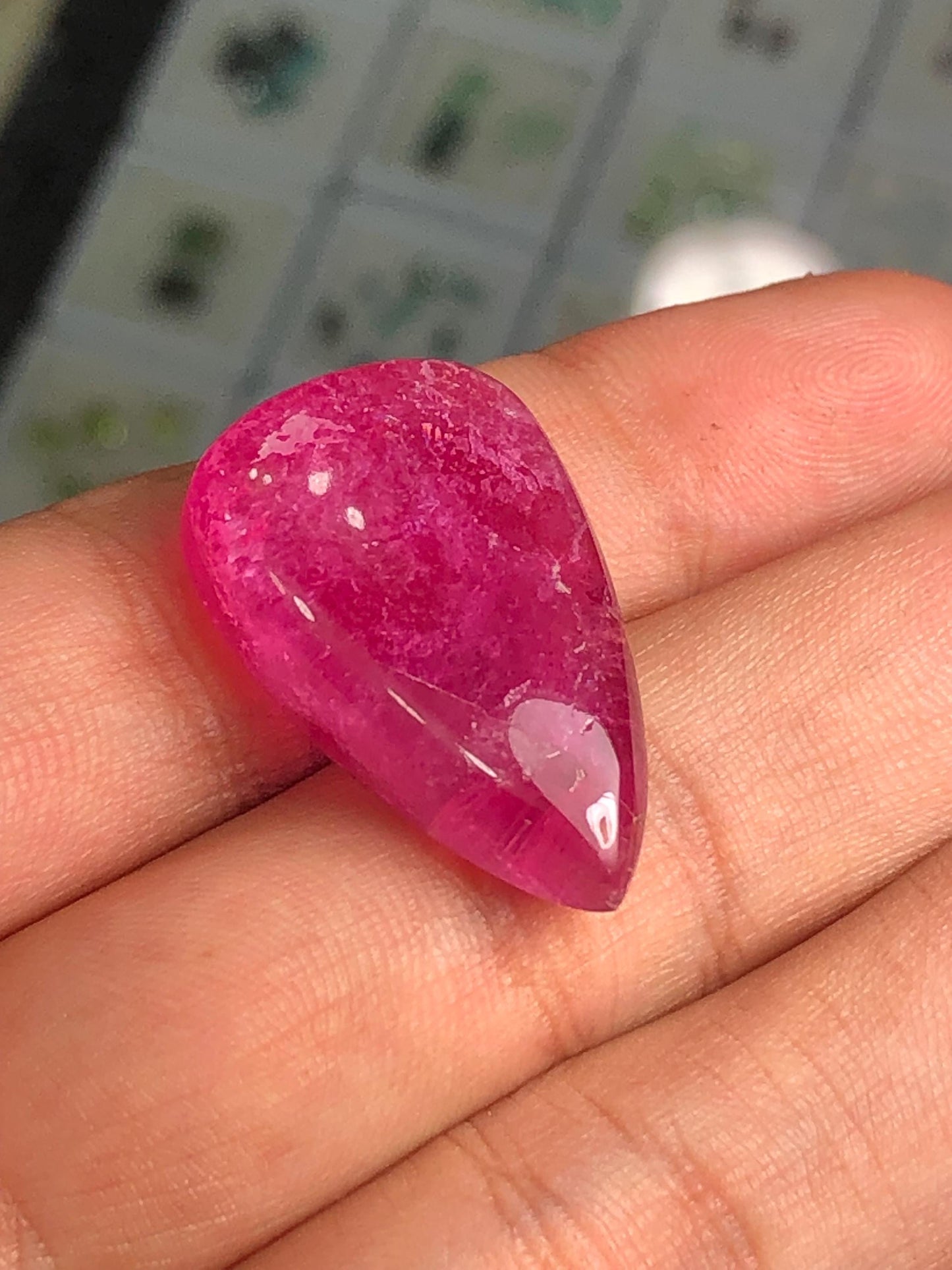 Pink Tourmaline Cabochon 39 ct - Statement Pendant Cabochon