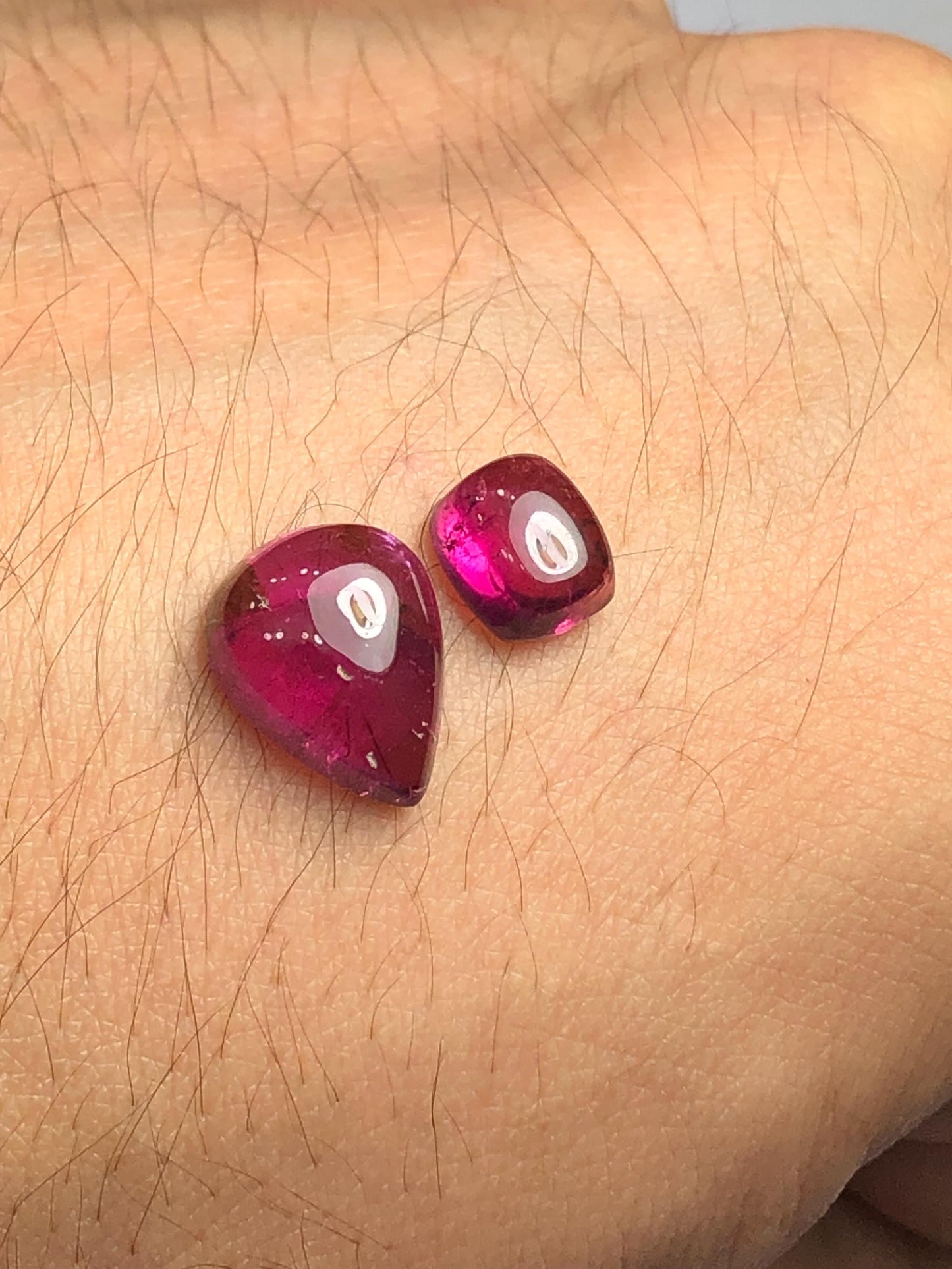 Pomegranate Red Tourmaline Cabochons 7.55 ct - Earrings Jewelry Design