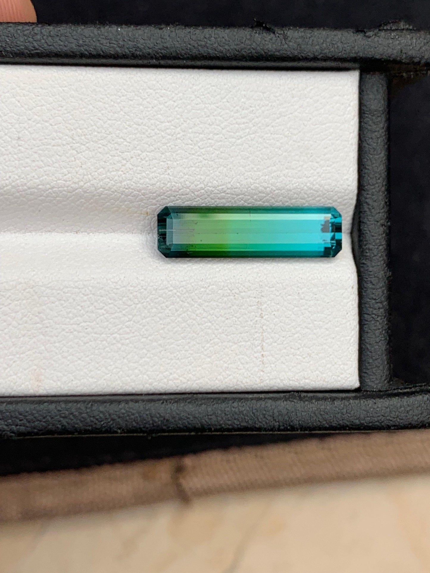 Blue Green Tourmaline Faceted 4.50 ct - Elongated Cut Gem