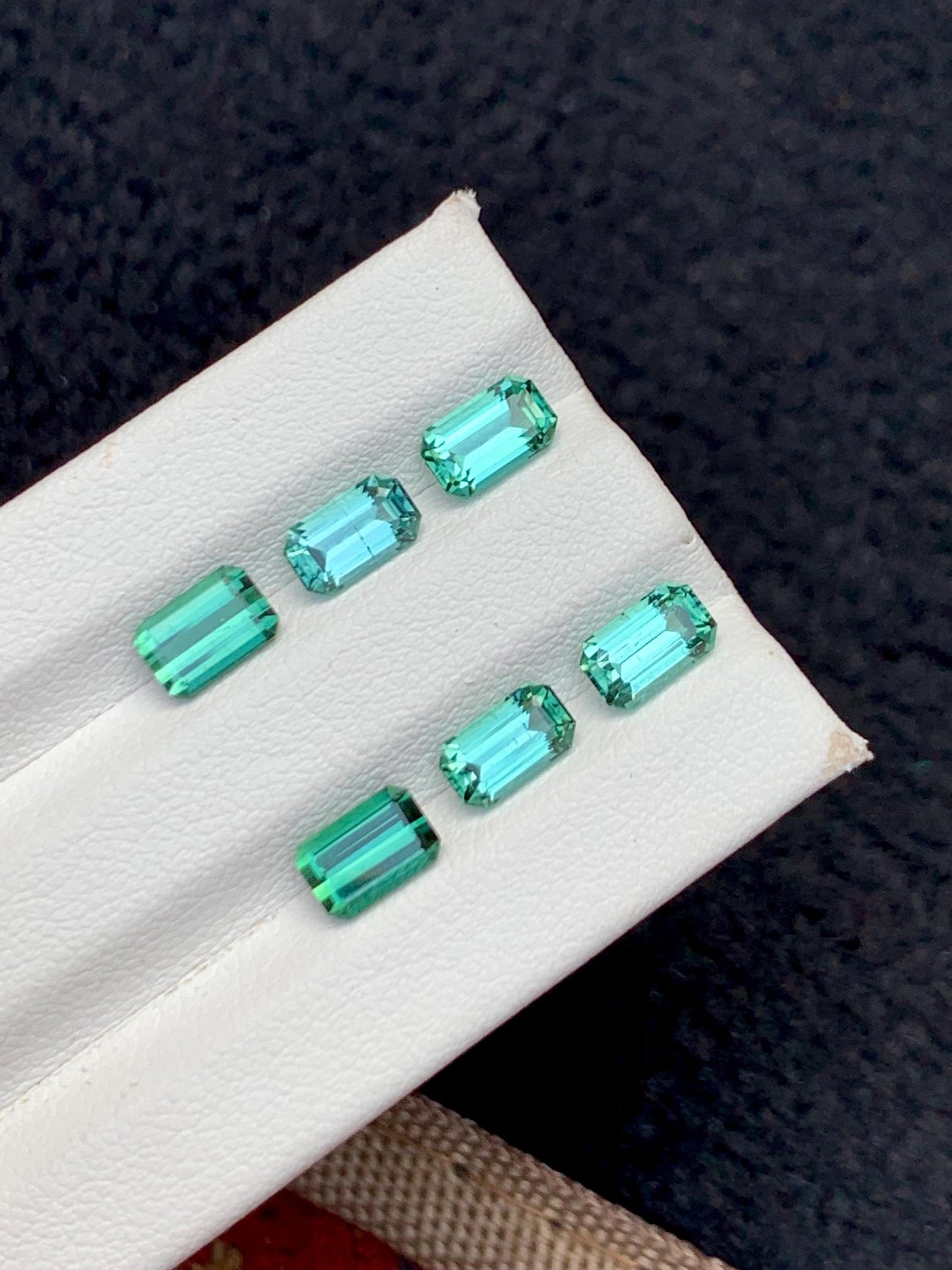 Blue Green Tourmaline Faceted Pair 4.50 ct - Earrings Wedding Pair
