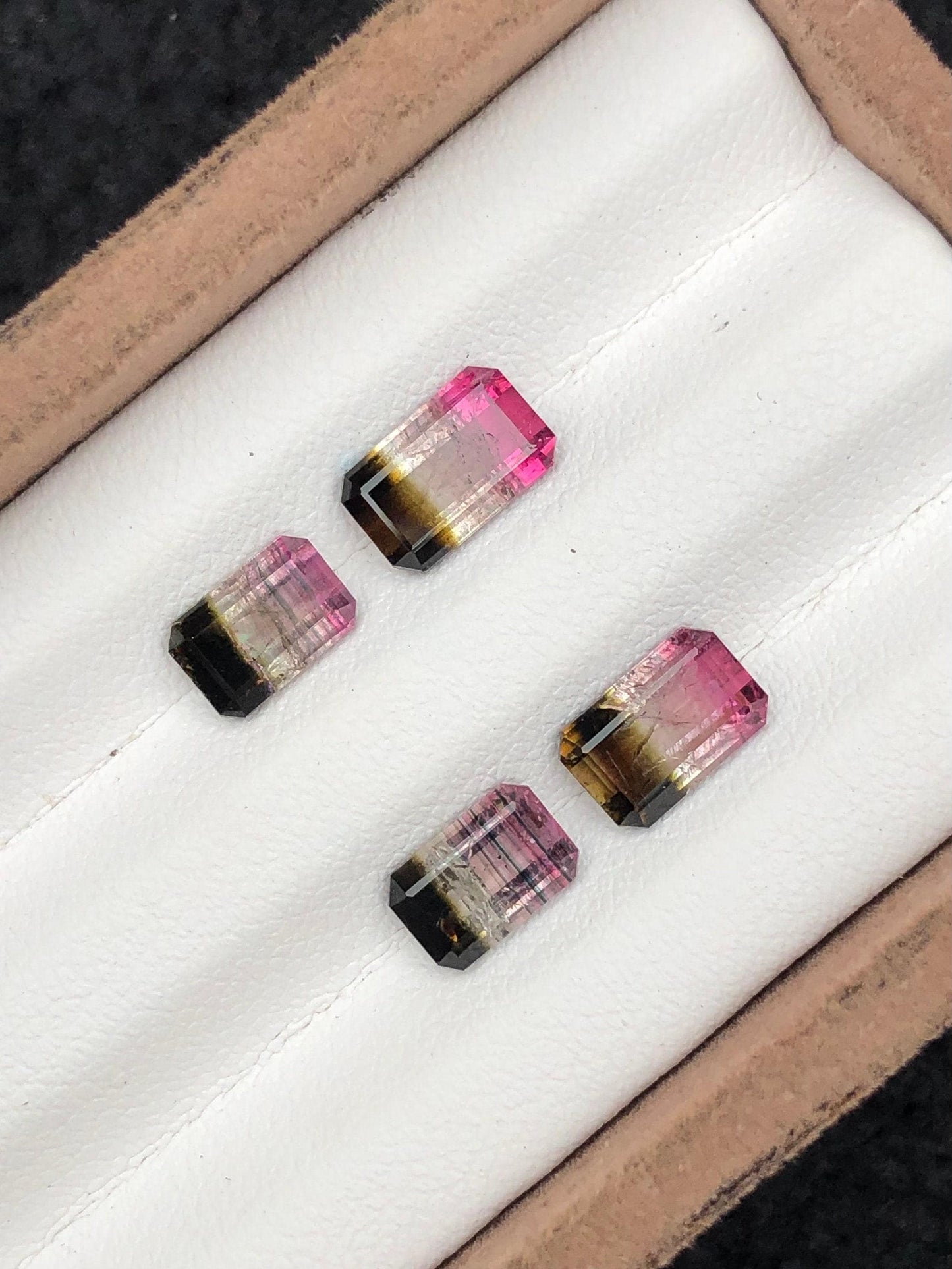 Bi Colour Tourmaline Faceted Pair 4.95 ct - Earrings Matching Pair