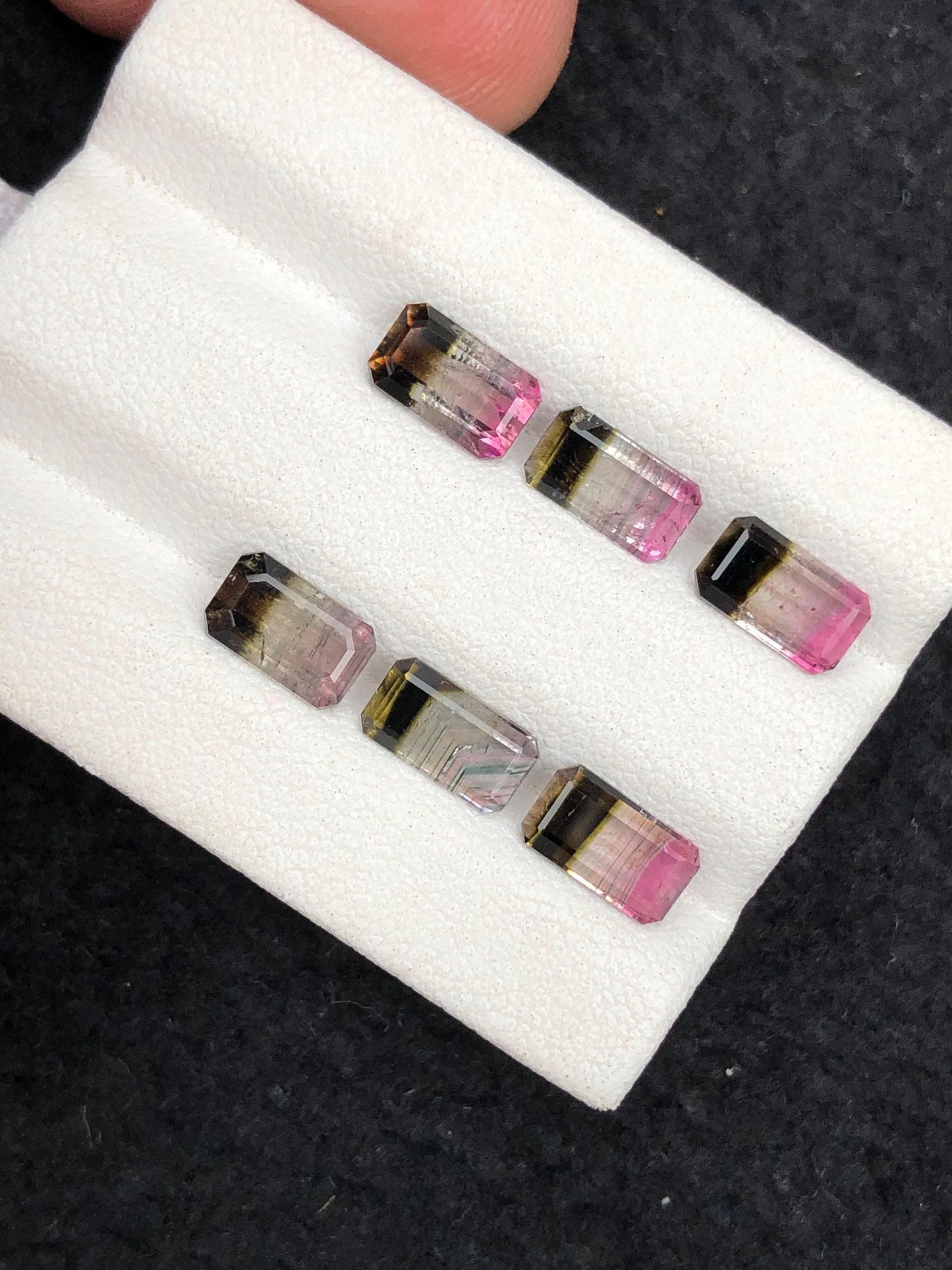 Bi Colour Tourmaline Faceted Pair 4.75 ct - Wedding Jewelry Gems