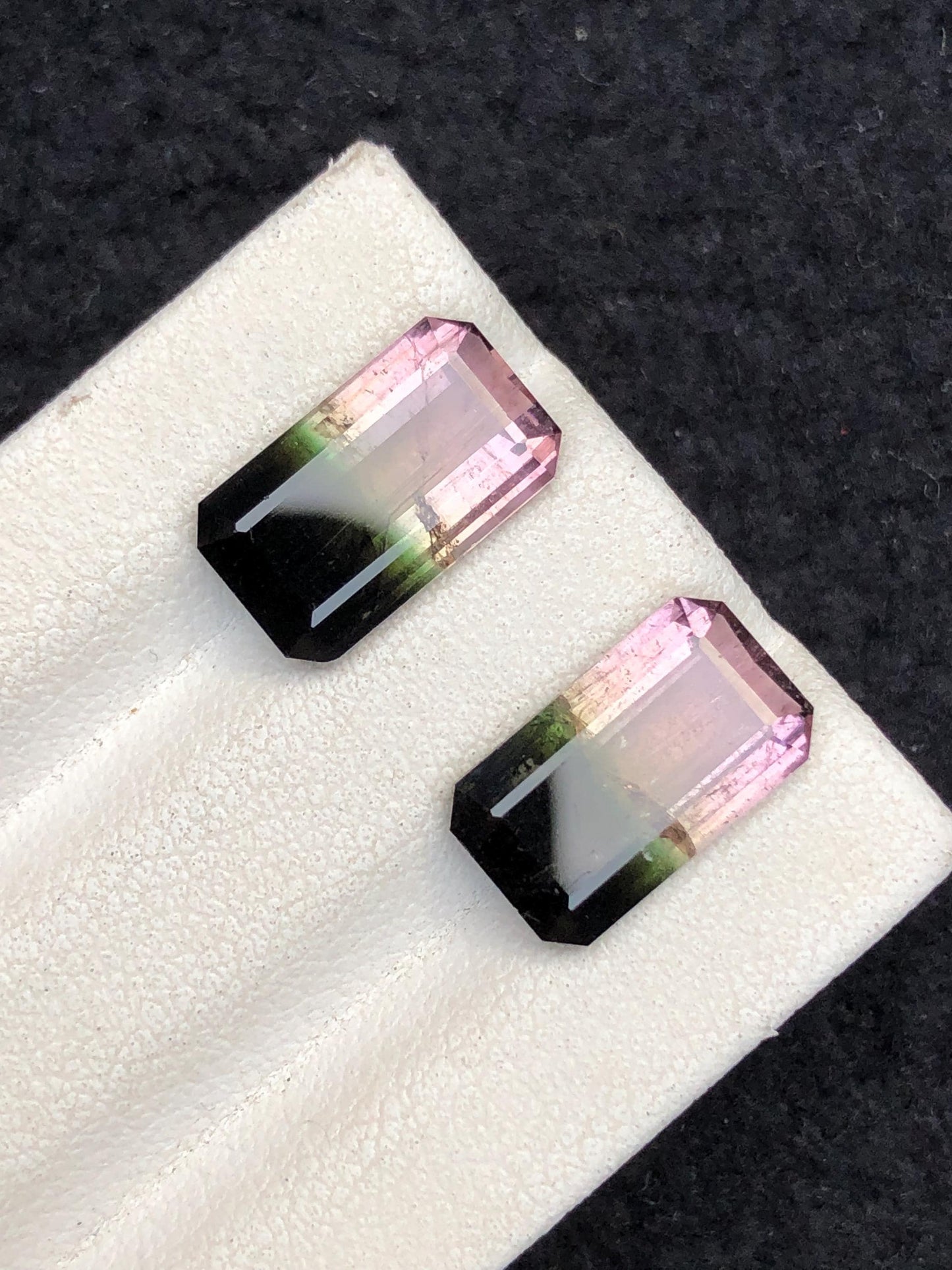 Bi Colour Tourmaline Faceted Pair 6.75 ct – Vibrant Matching Gemstones