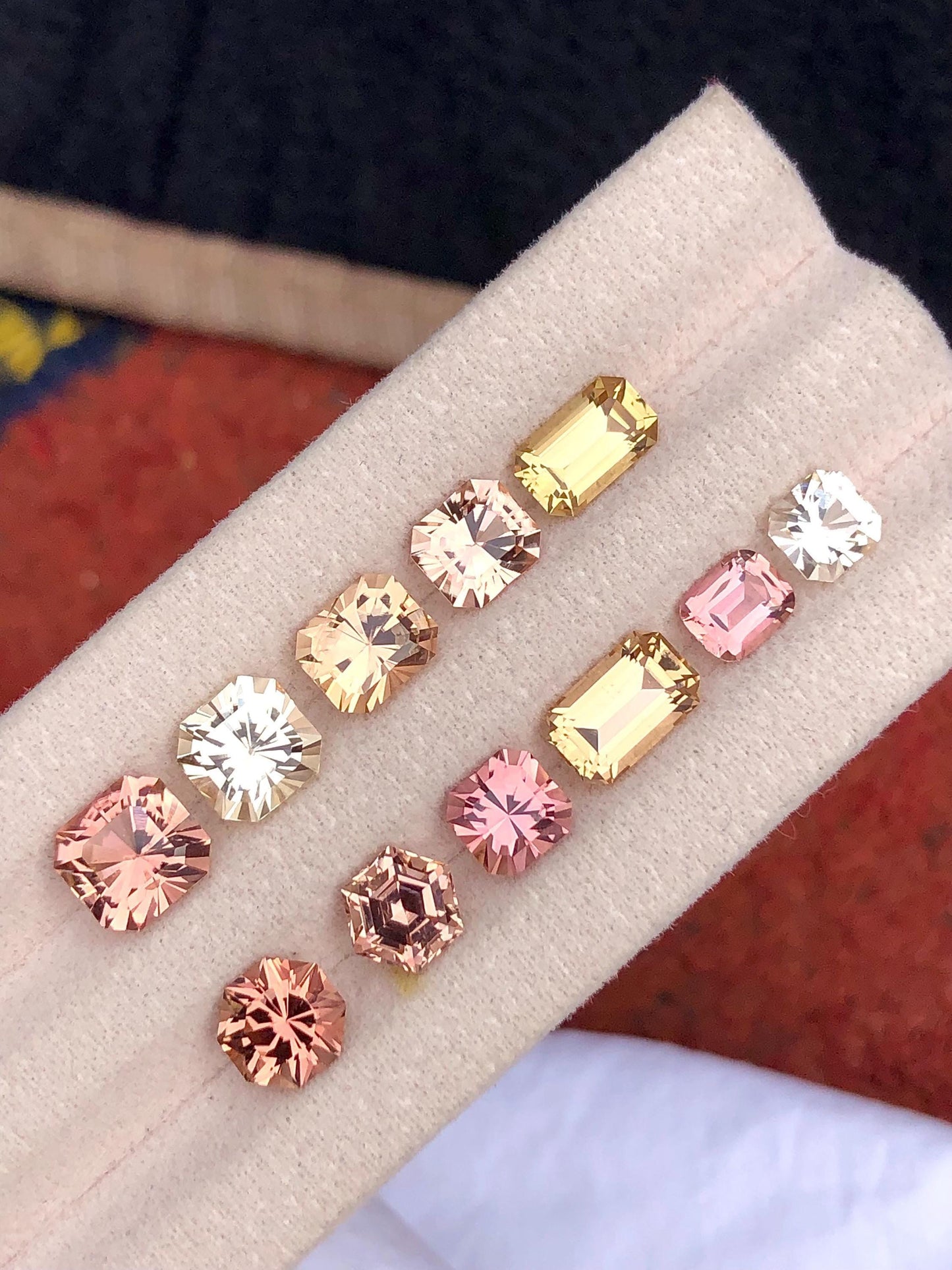 Tourmaline Faceted Lot 15.20 ct – Yellow and Peach Clean Stones