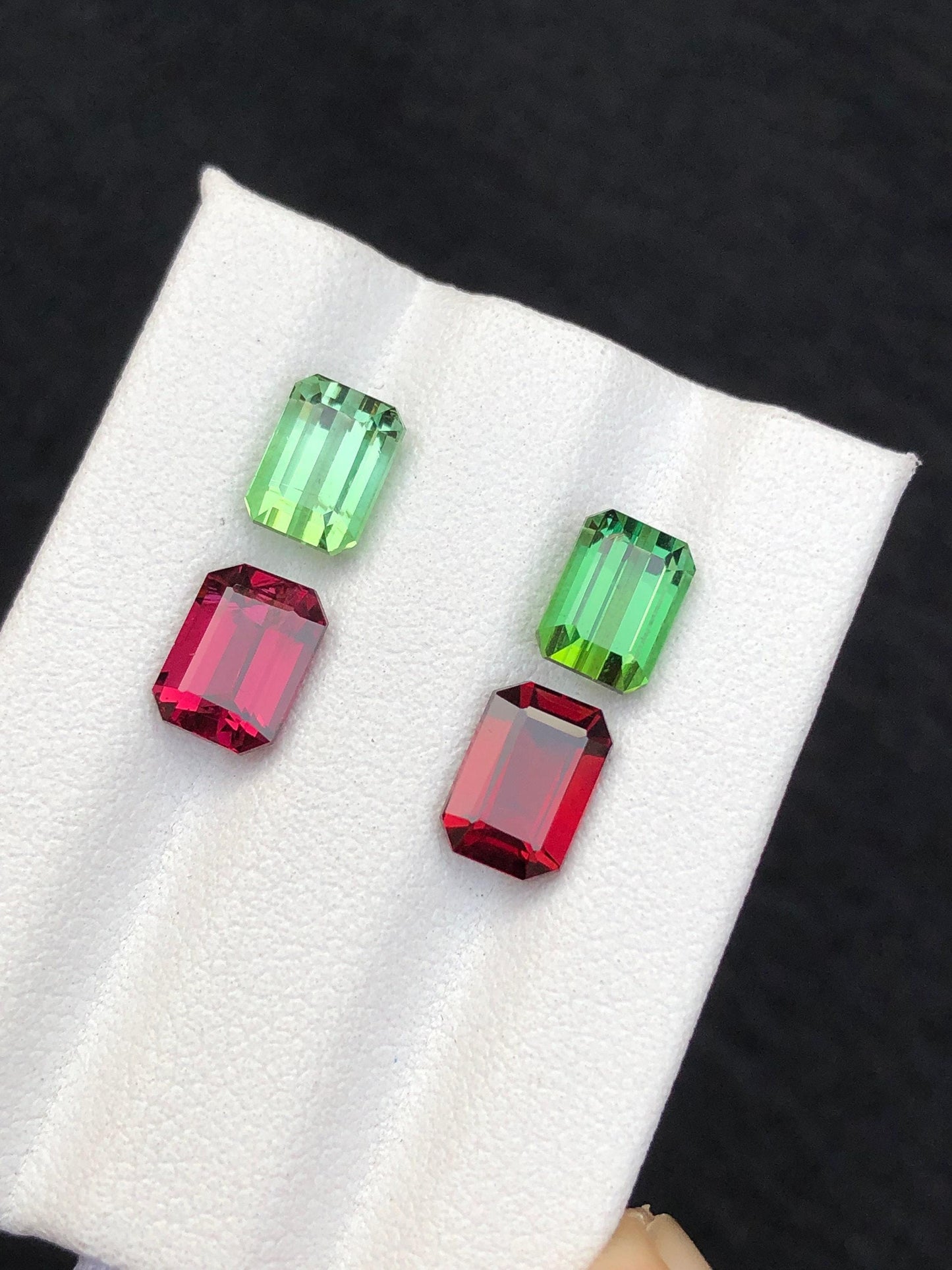 Green Tourmaline & Rhodolite Garnet Pair: 6.50 Carats Gemstones