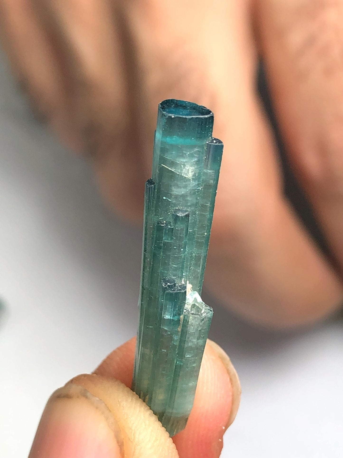 Blue Tourmaline Crystal 7.75 ct - Double Terminated Collector Specimen