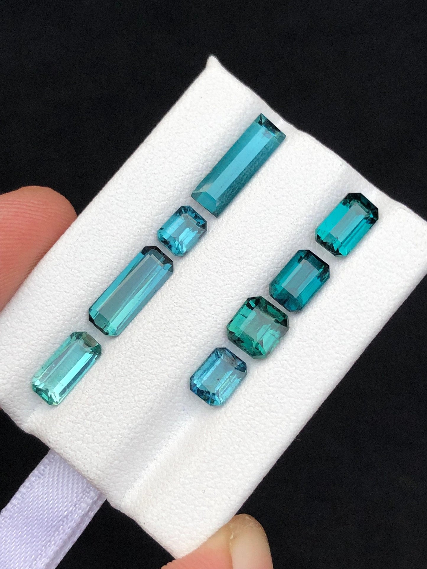 Blue Tourmaline Faceted Lot 7.25 ct - Natural Stones for Jewelry Making