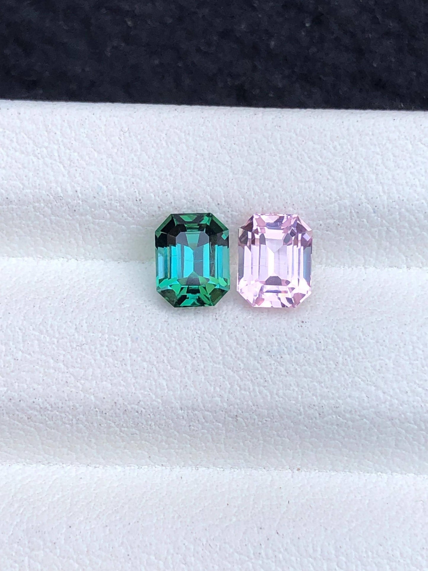 Reverse Bi Colour Tourmaline Pair 1.85 ct - Rare Cut Stones for Earrings