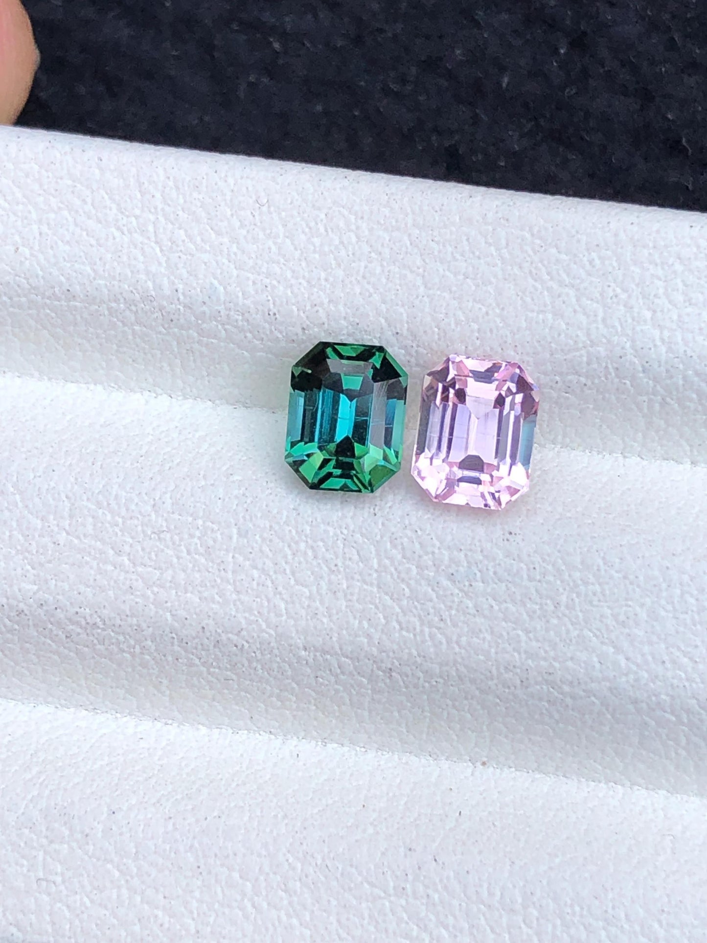 Reverse Bi Colour Tourmaline Pair 1.85 ct - Rare Cut Stones for Earrings