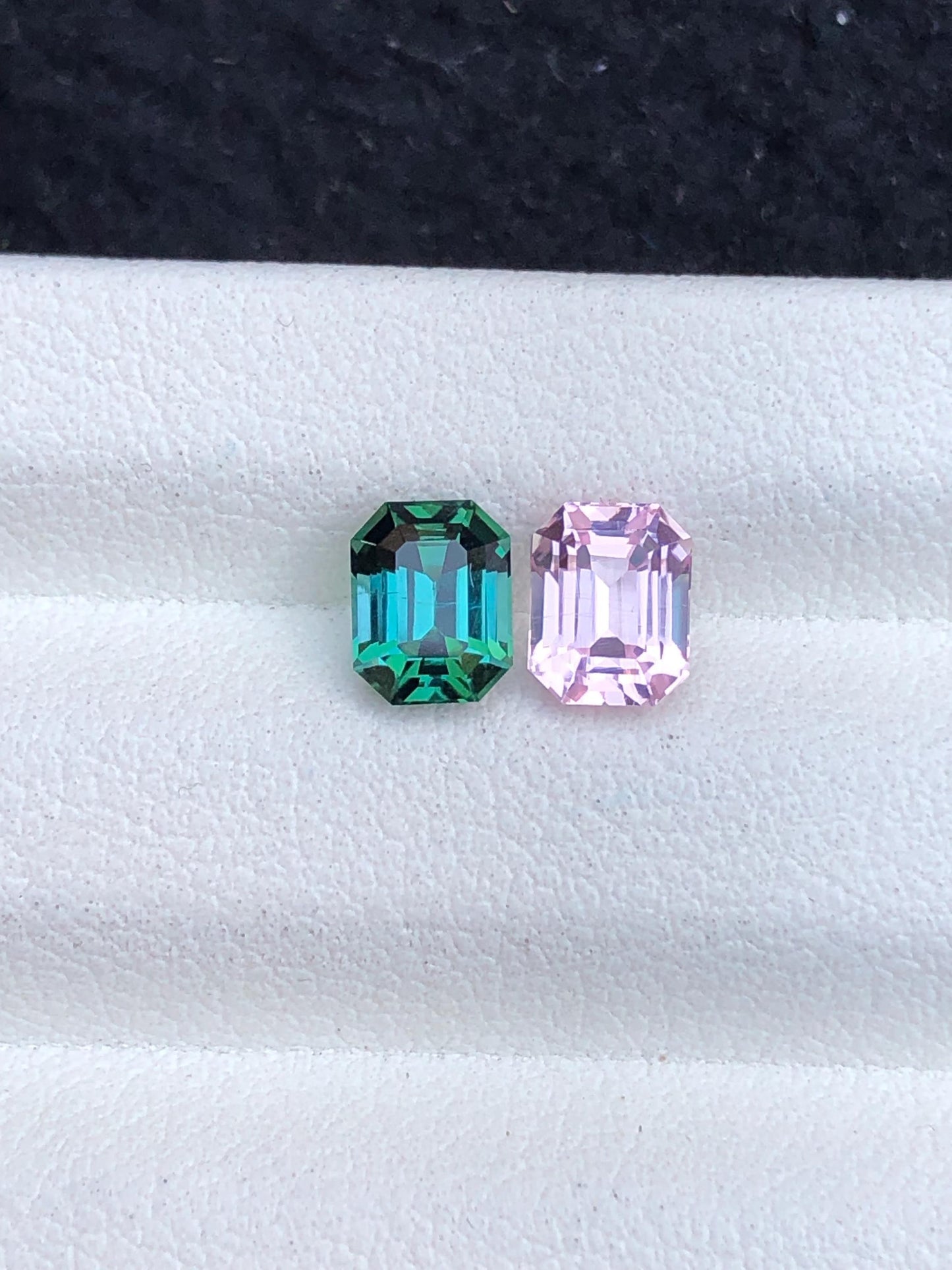 Reverse Bi Colour Tourmaline Pair 1.85 ct - Rare Cut Stones for Earrings