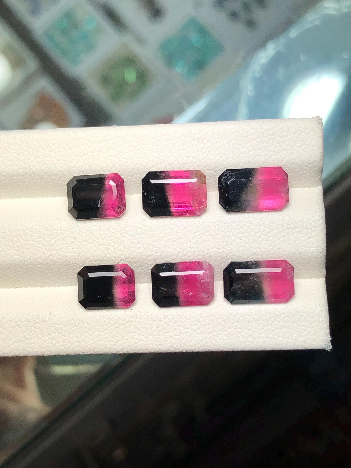 Bi Colour Tourmaline Pair 13.55 ct - Large Matching Stones for Rings