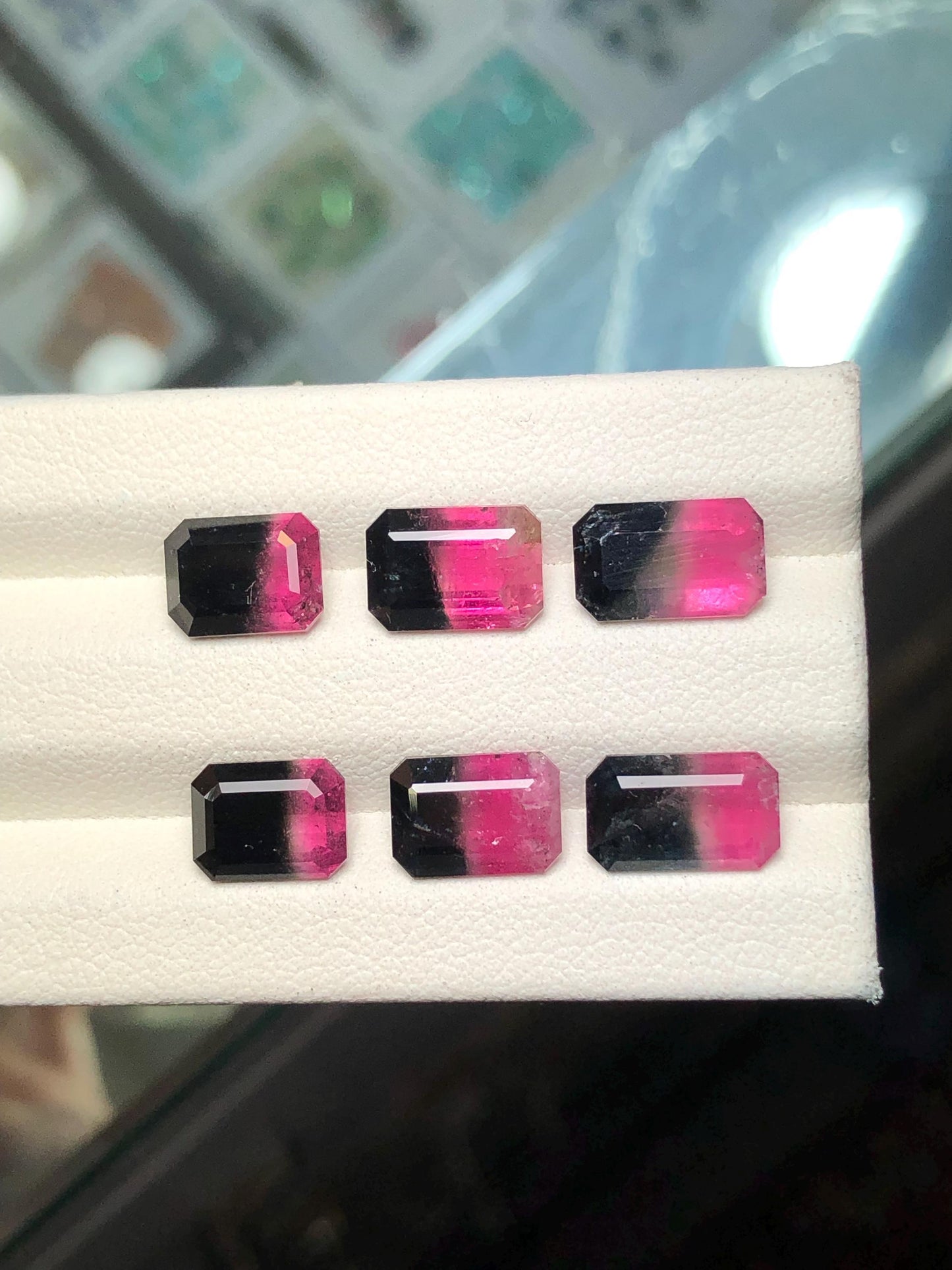 Bi Colour Tourmaline Pair 13.55 ct - Large Matching Stones for Rings