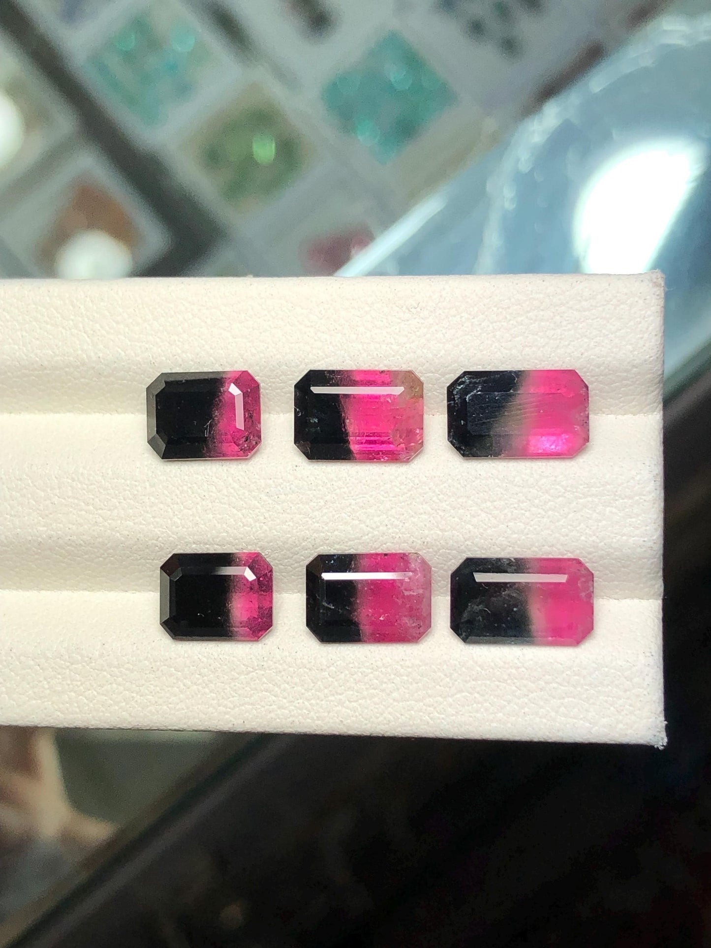 Bi Colour Tourmaline Pair 13.55 ct - Large Matching Stones for Rings