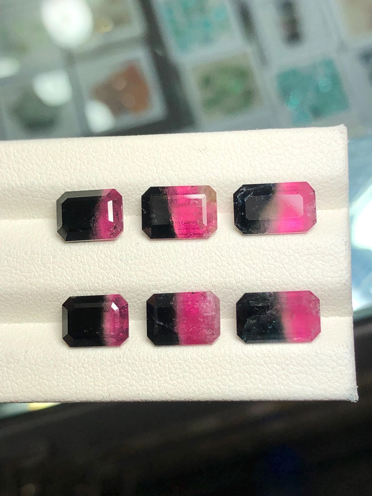 Bi Colour Tourmaline Pair 13.55 ct - Large Matching Stones for Rings