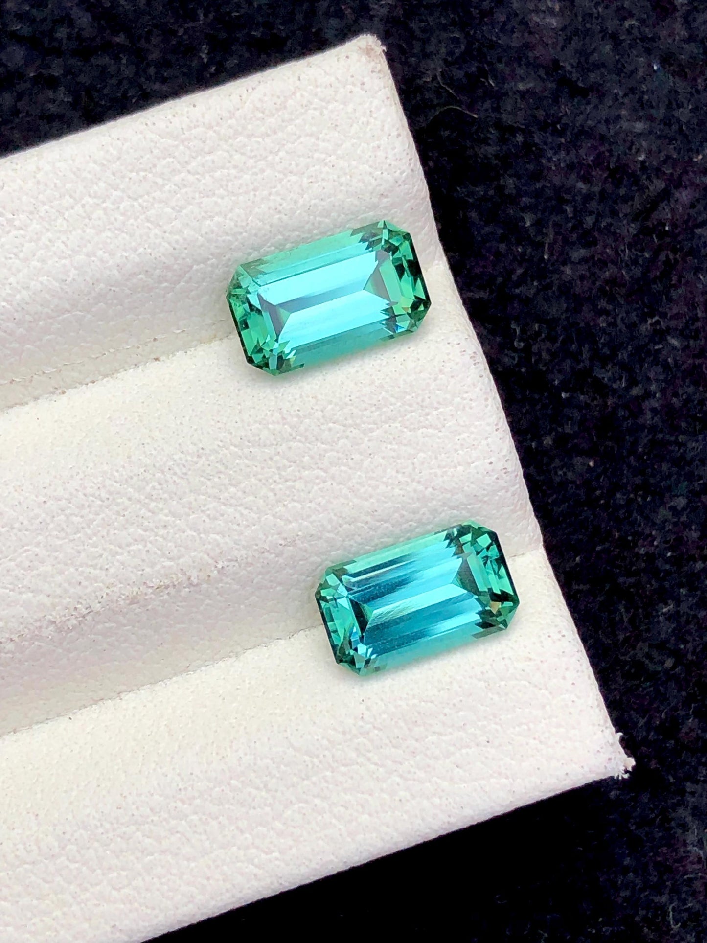 Blue Green Tourmaline Pair 2.80 ct - Matching Stones for Earrings