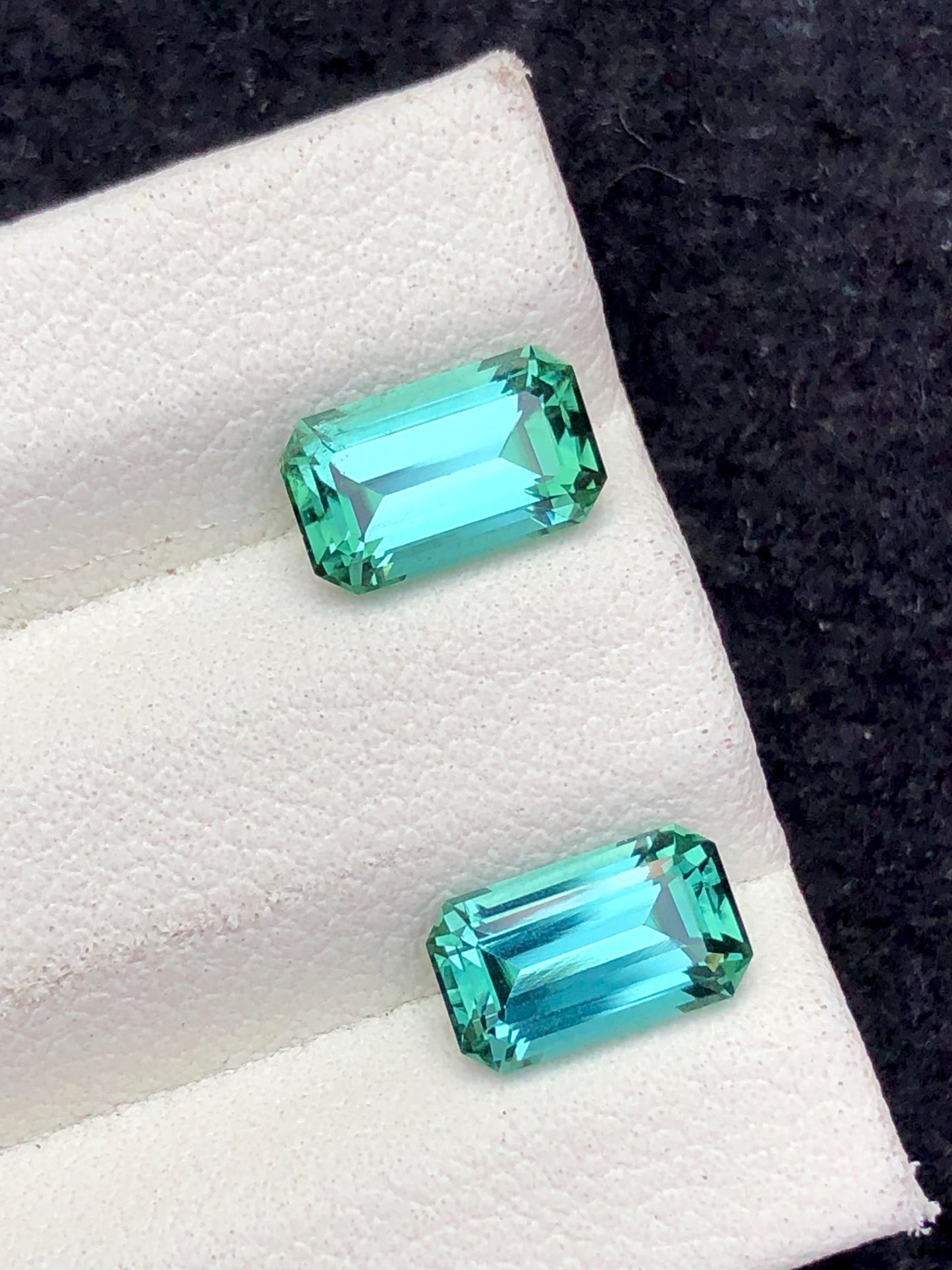 Blue Green Tourmaline Pair 2.80 ct - Matching Stones for Earrings