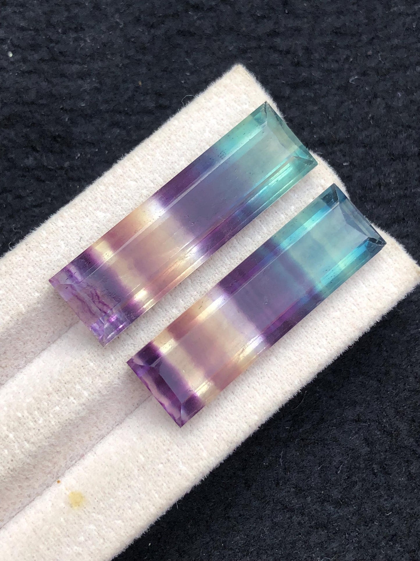 Rainbow Fluorite Cabochon Pair 43 ct - Peaceful Stones for Inner Balance