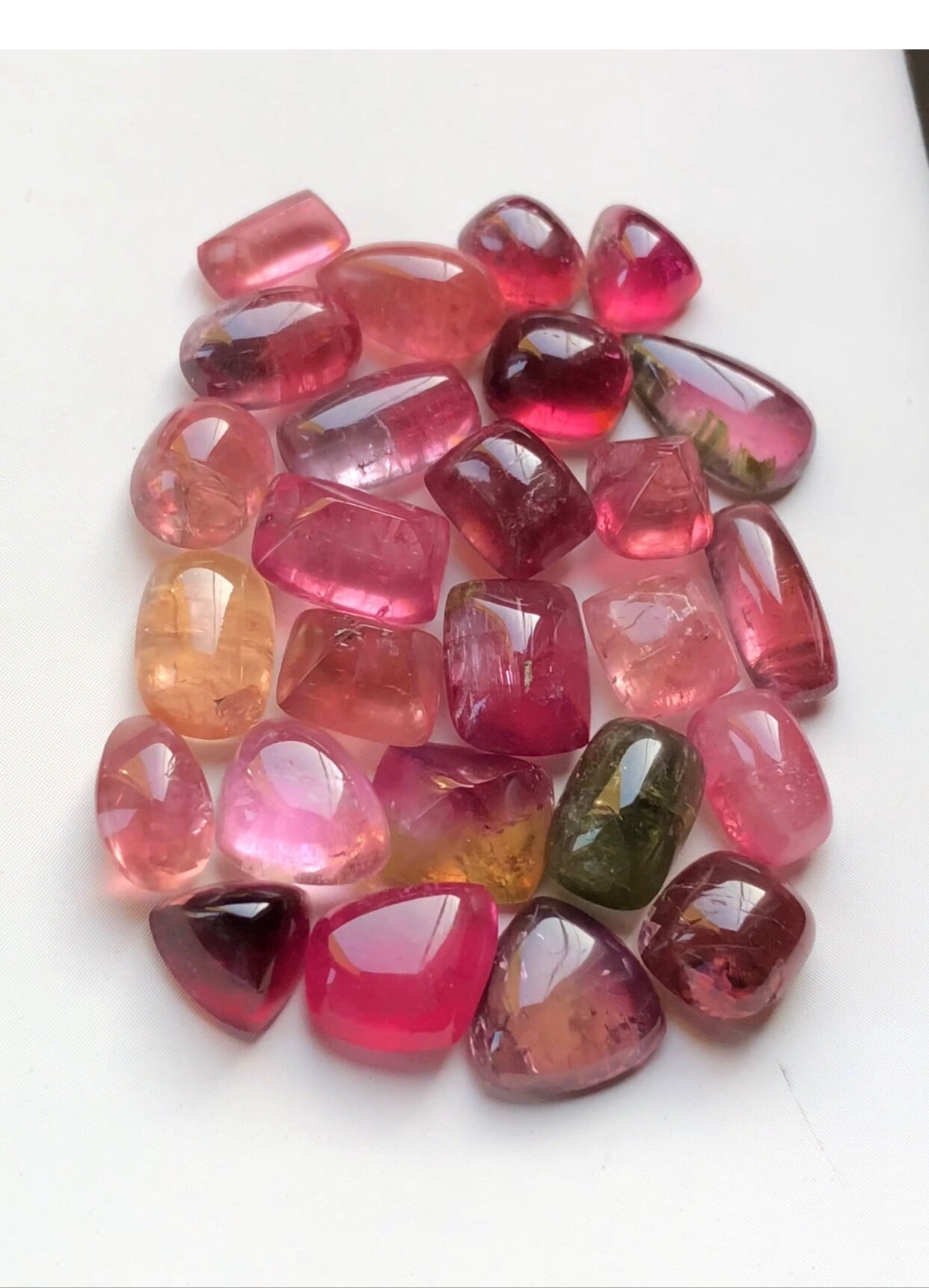 Hot pink tourmaline cabochons 50 carats natural