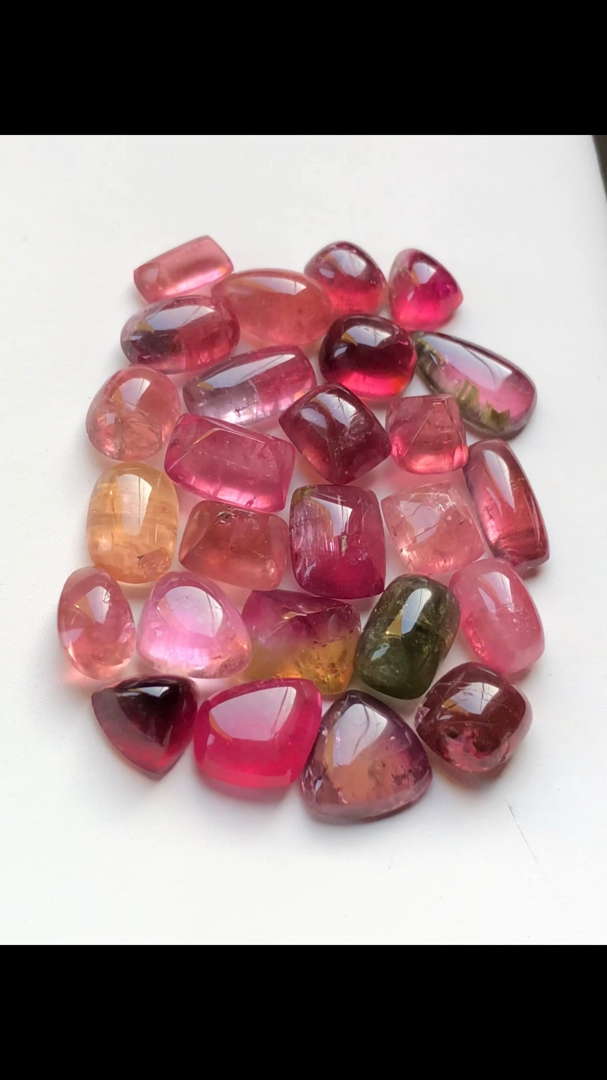 Hot pink tourmaline cabochons 50 carats natural