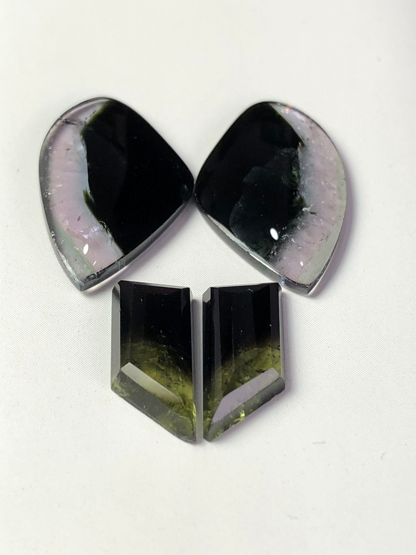 16.30 carats very beautiful natural tourmaline pairs available smaller pair:12.5mm longer pair 20mm